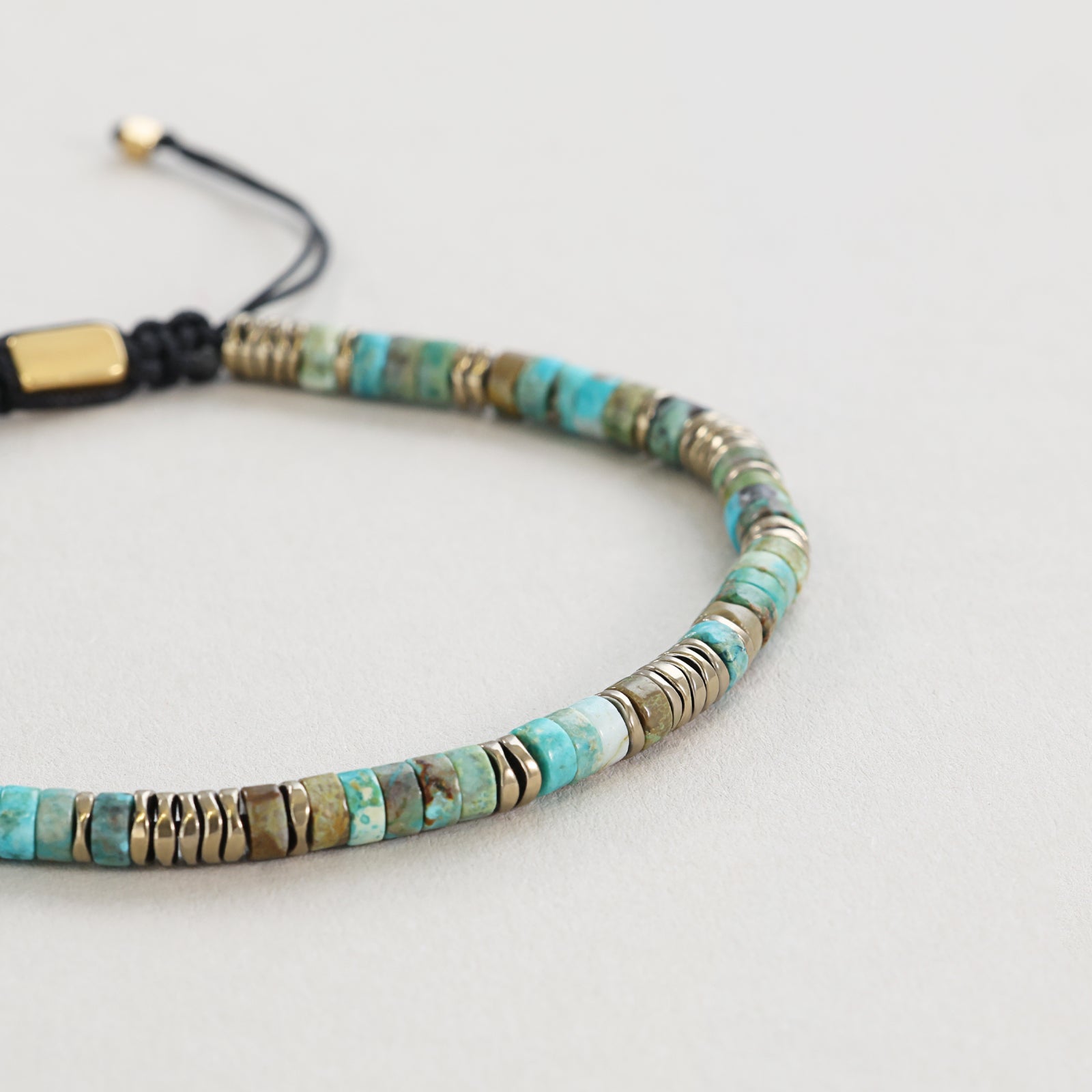 Edelsteinarmband mit Türkis und Hämatit - verstellbar Herren Armband VIVIANNASCHMUCK