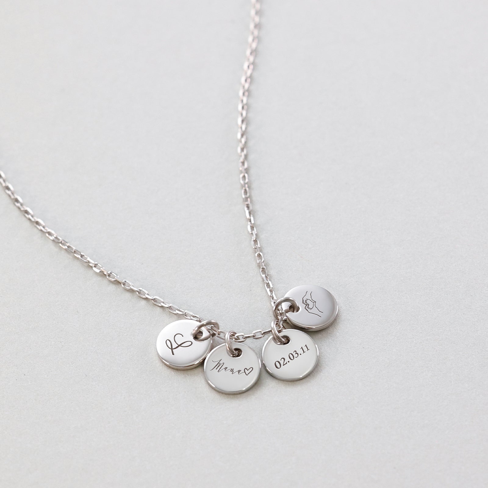 Personalisierte Mini Plättchen Halskette - wasserfest