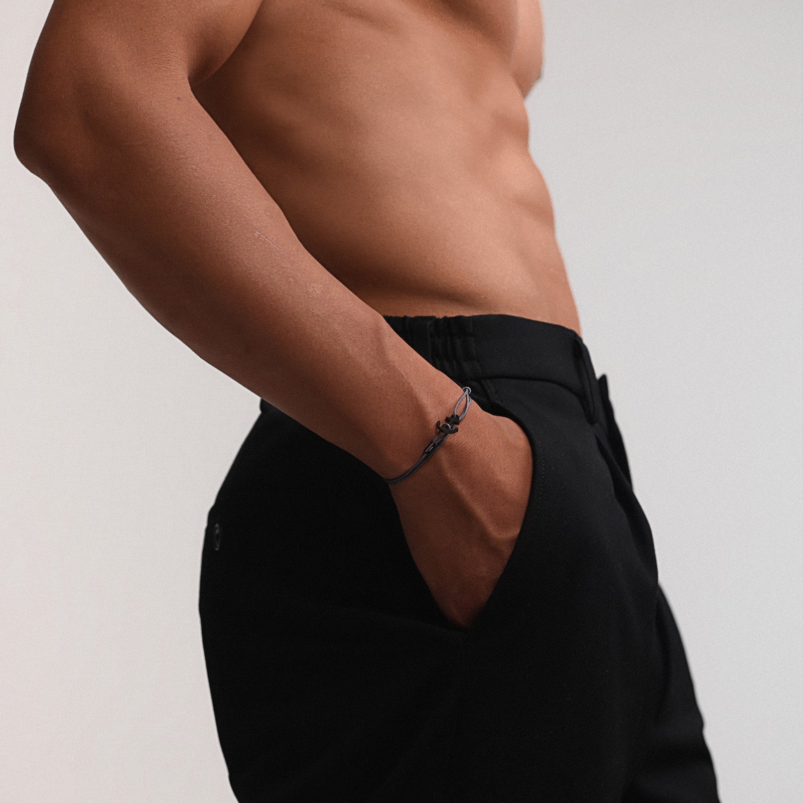 Ankerhaken Nylon Armband mit Gravur Herren Armband VIVIANNASCHMUCK