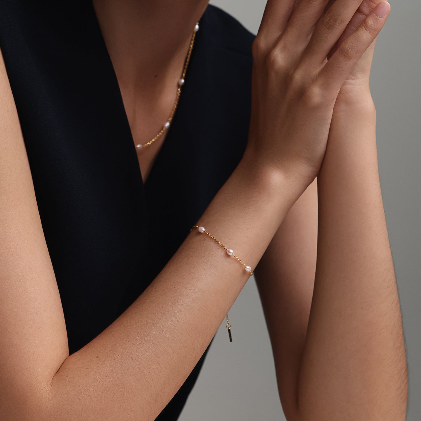 Freshwater pearl necklace - 925 sterling silver - minimalist gift