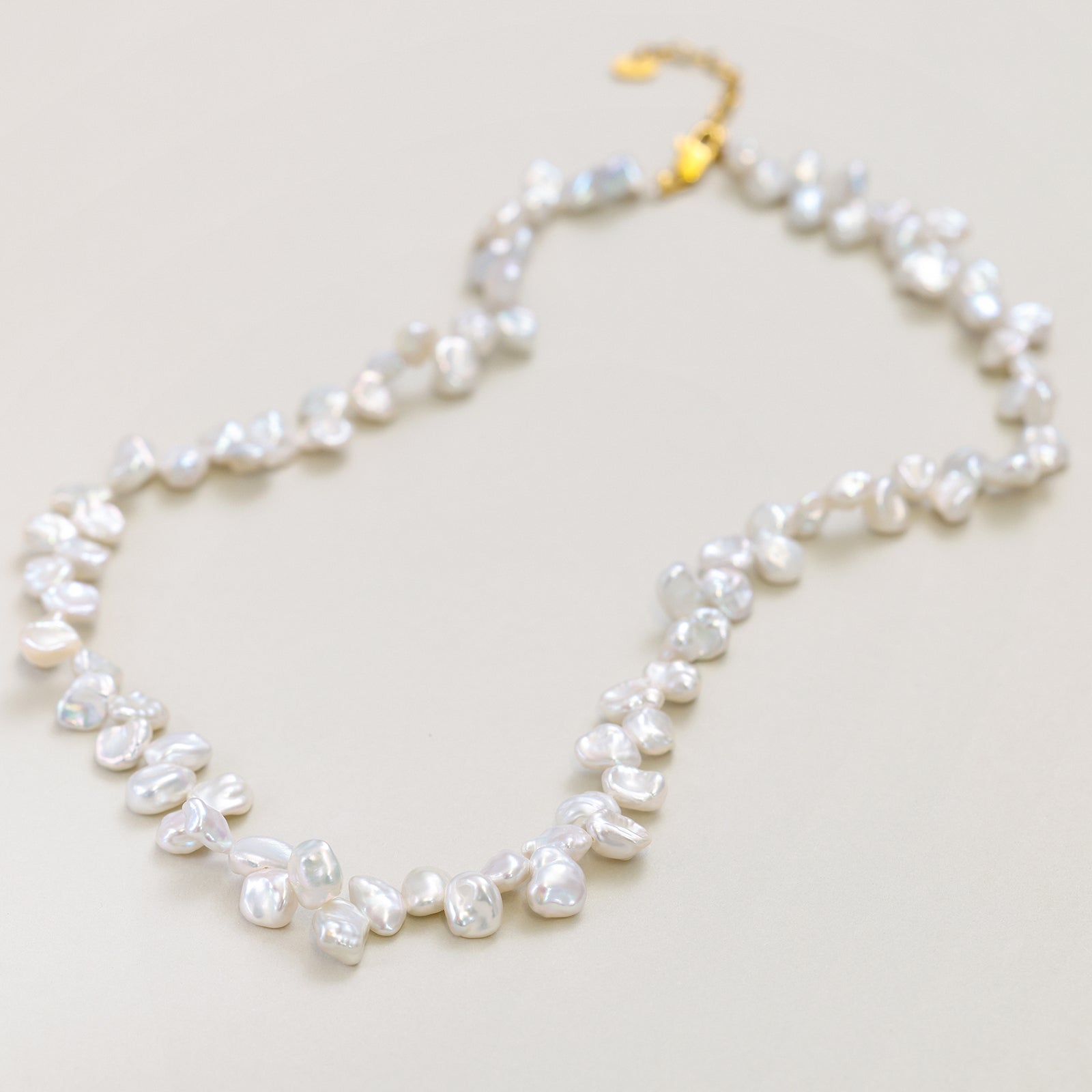 Barockperlen-Kette in Naturform - 925er Sterling Silber