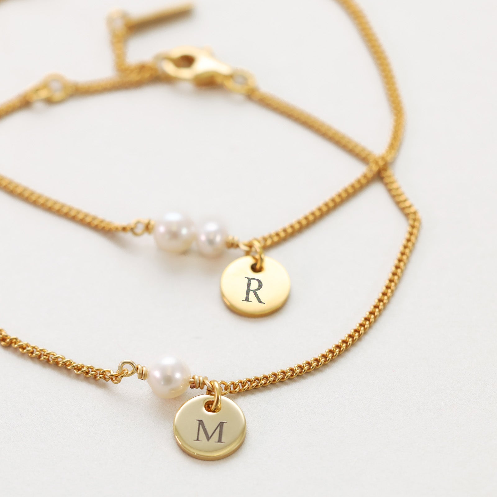 Freshwater pearl bracelet with customizable pendant - 925 sterling silver