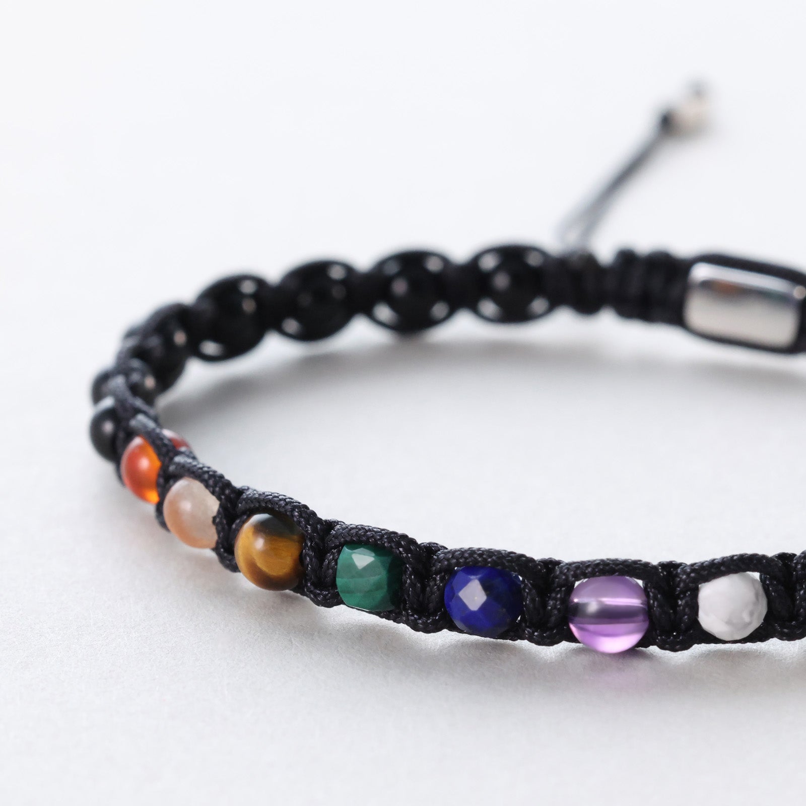 Onyx 7-Chakra Energie-Makramee-Armband Herren Armband VIVIANNASCHMUCK