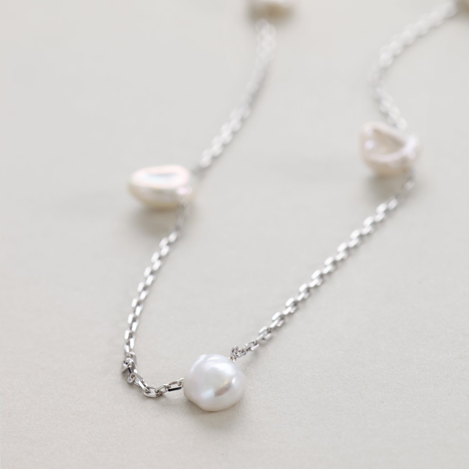 Barockperlen an zarter Silberkette - 925 Sterling Silber Damen Halskette VIVIANNASCHMUCK