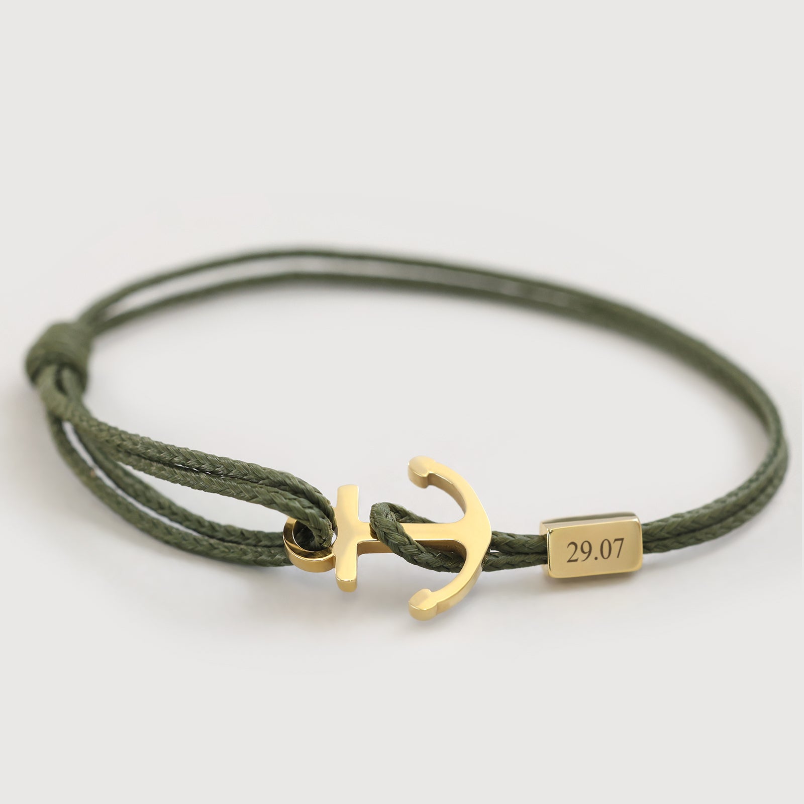 Anker-Armband mit Gravur & doppelt geflochtenem Band Damen Armband VIVIANNASCHMUCK