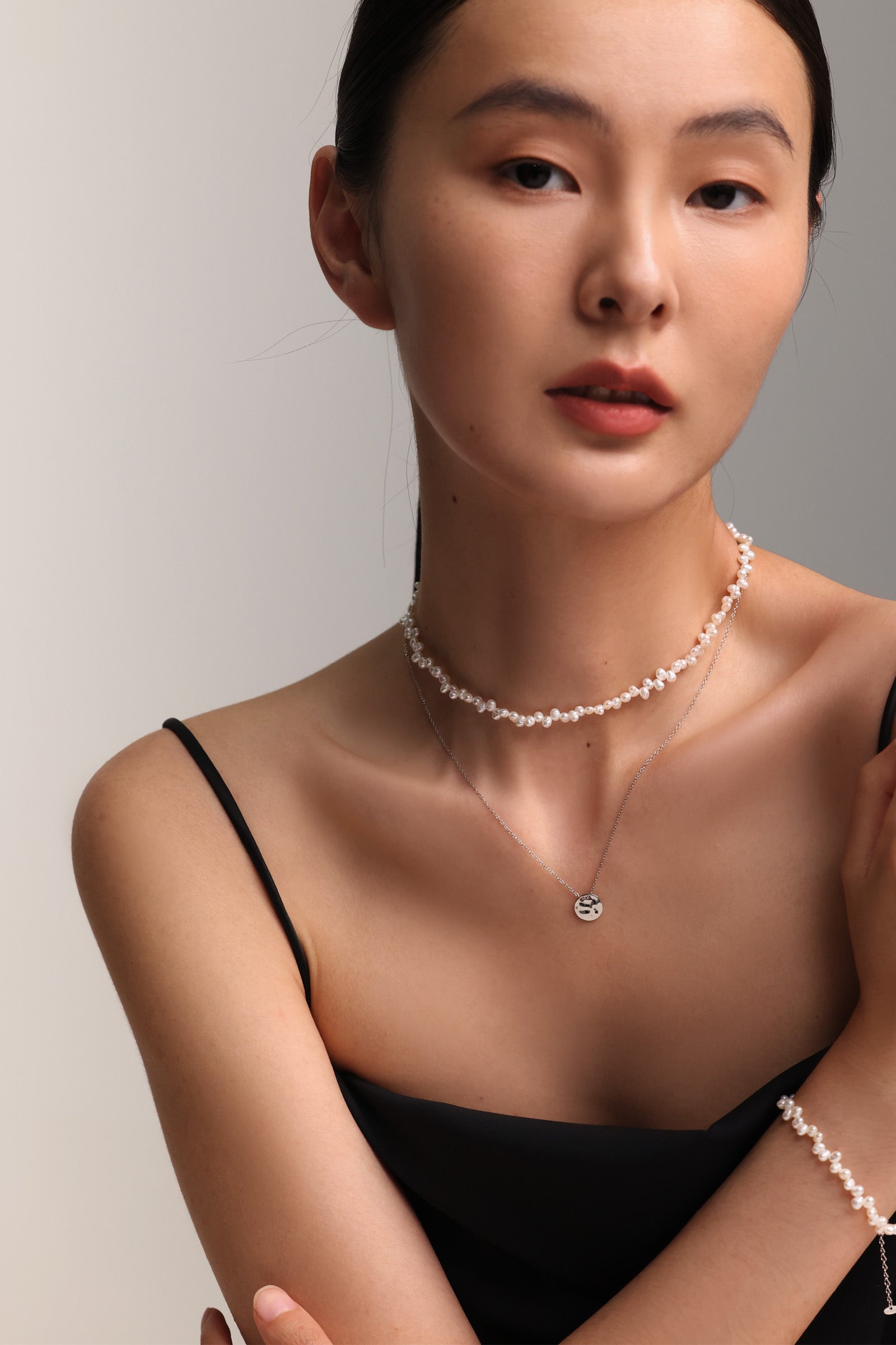Süßwasserperlenkette in Spitzenoptik - 925er Sterling Silber
