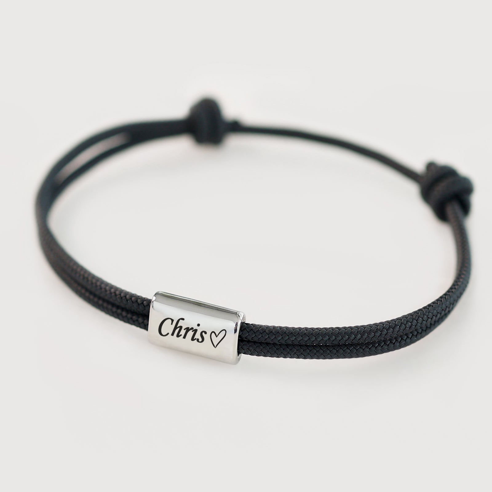 Feines Segeltau-Armband mit Gravur