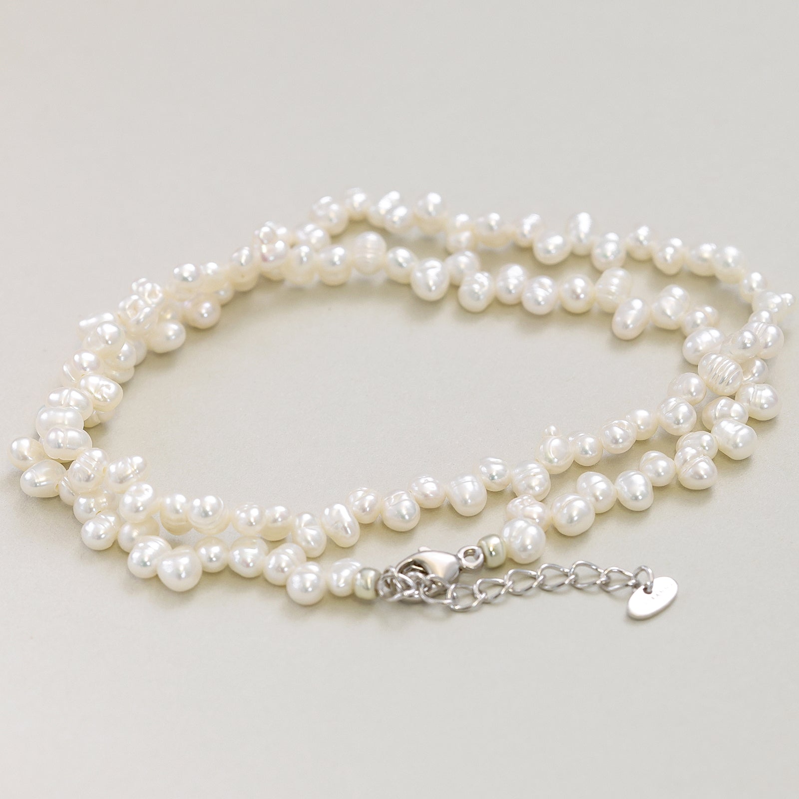 Süßwasserperlenkette in Spitzenoptik - small- 925er Sterling Silber Damen Halskette VIVIANNASCHMUCK