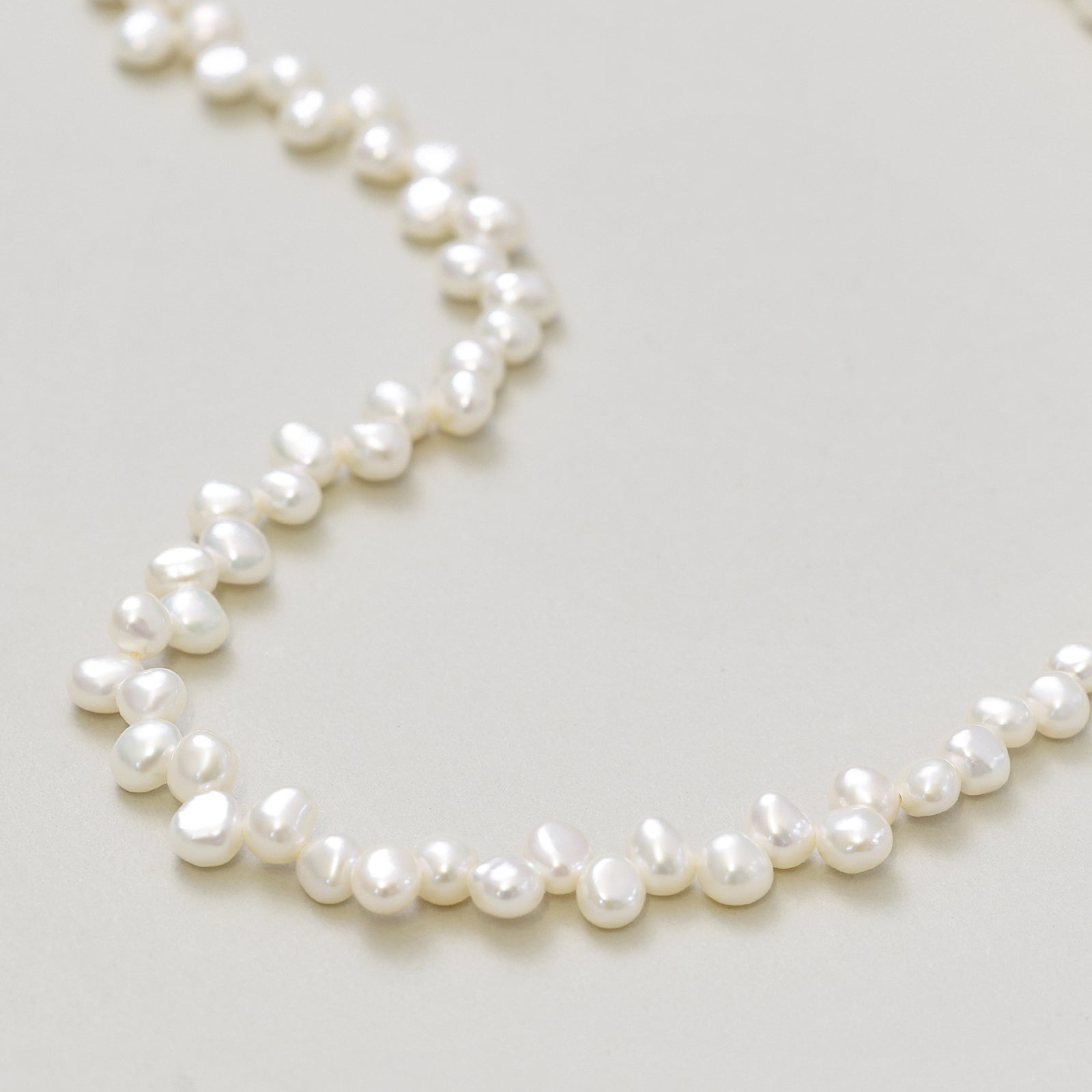 Süßwasserperlenkette in Spitzenoptik - 925er Sterling Silber