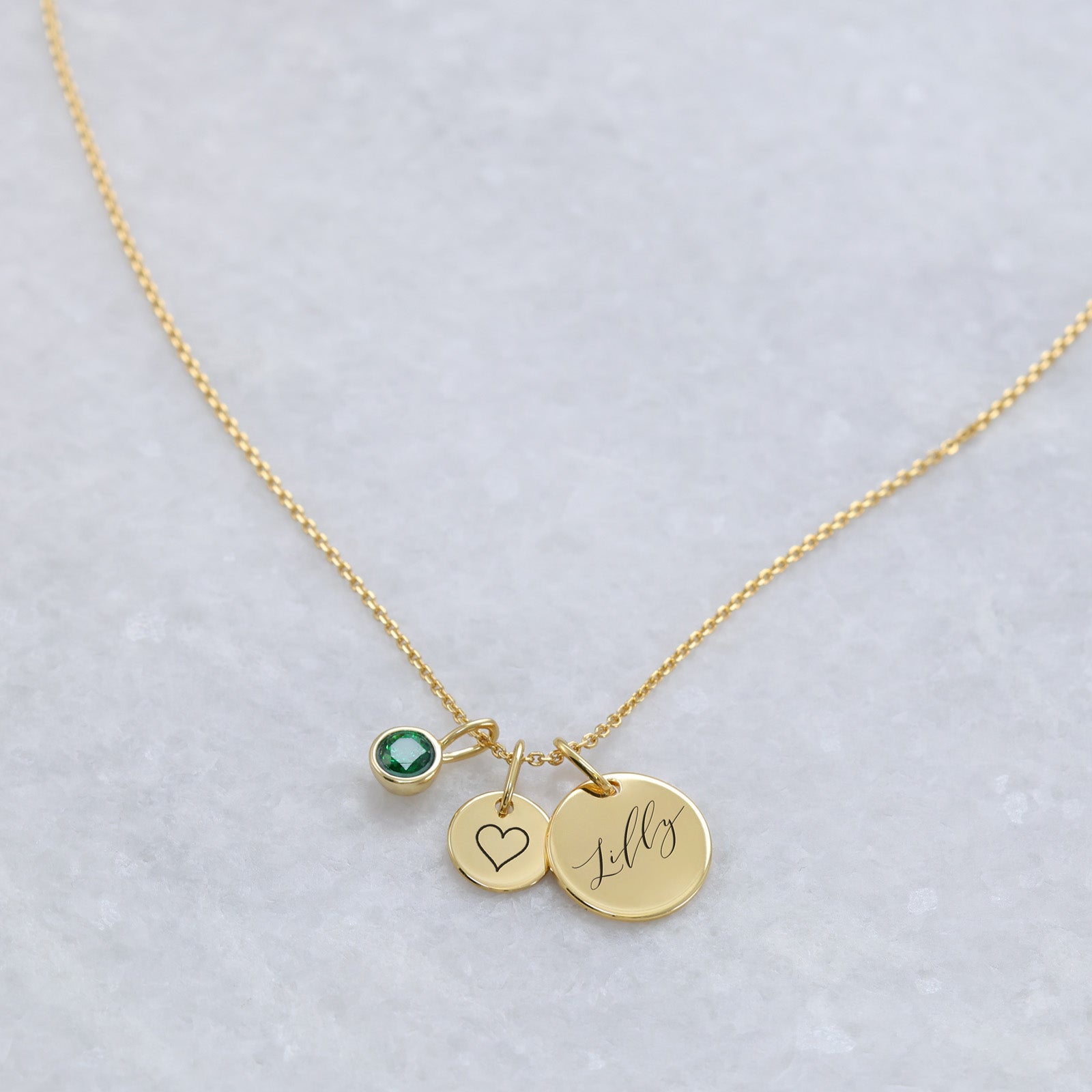 Personalisierte Familienkette mit großen und kleinen Gravurplättchen - 925 Sterling Silber Damen Halskette VIVIANNASCHMUCK