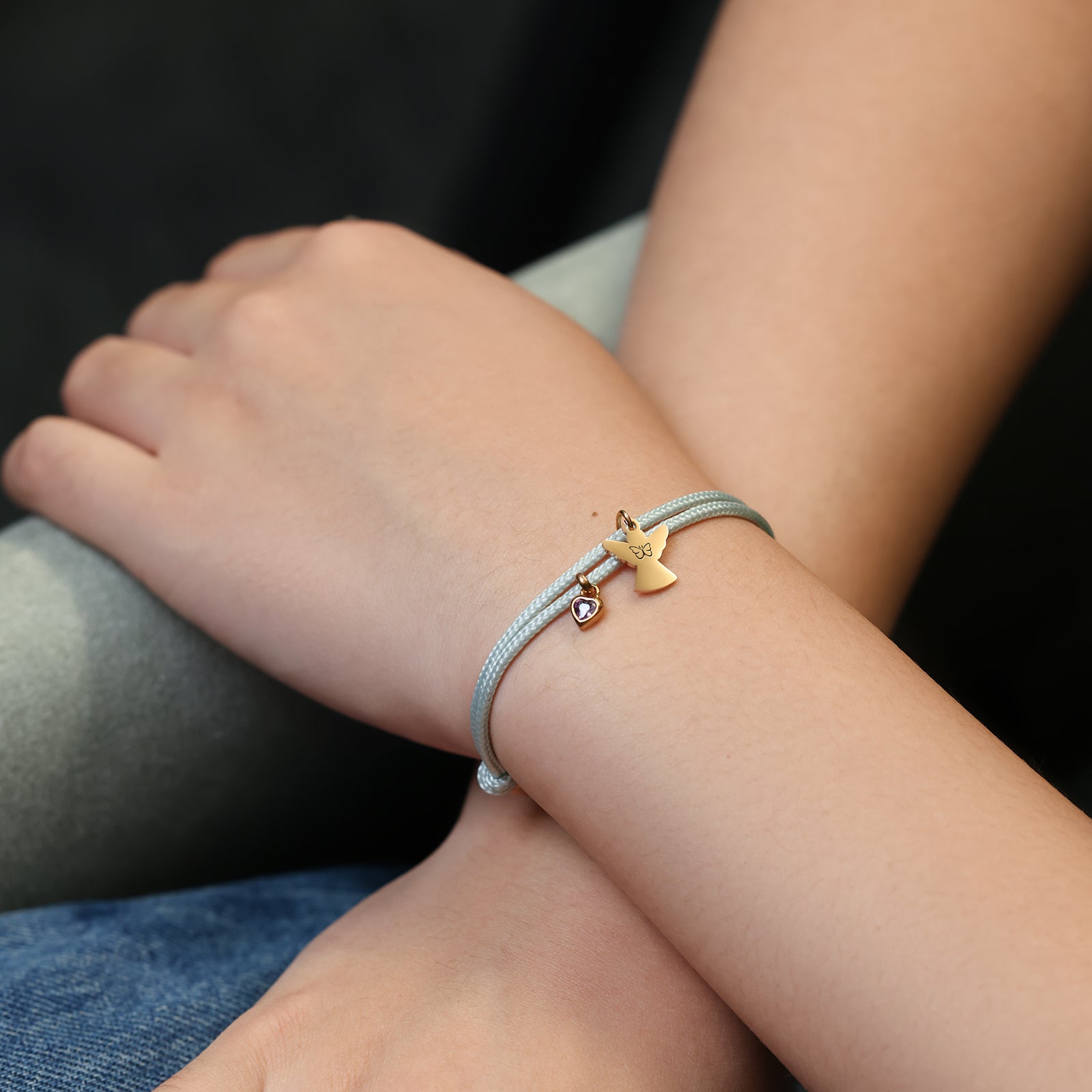 Schutzengel Paracord Armband mit Geburtsstein Kinder Armband VIVIANNASCHMUCK