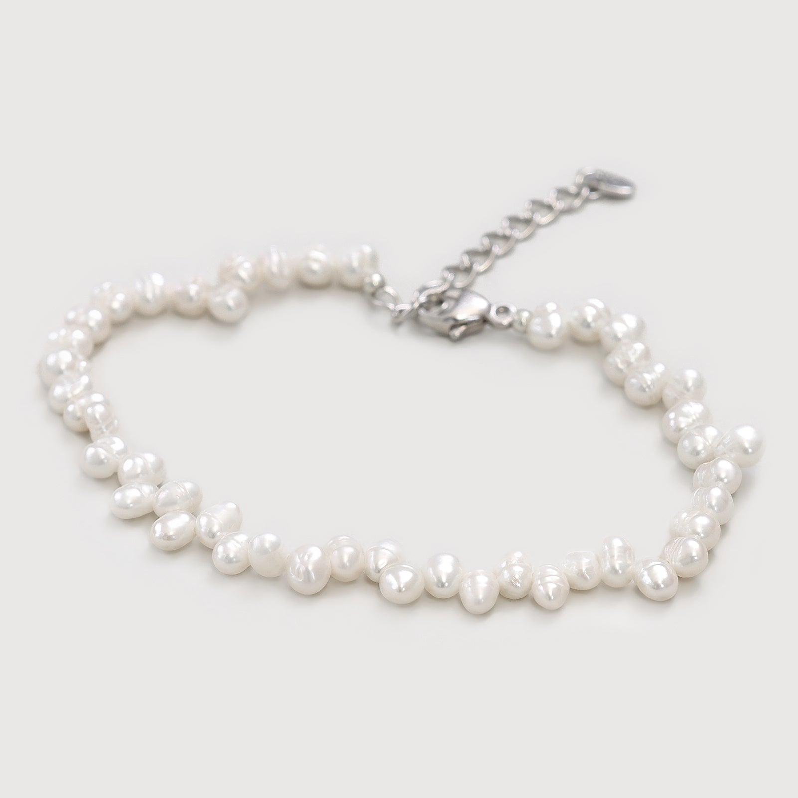 Süßwasserperlen-Armband in Spitzenoptik - 925er Sterling Silber