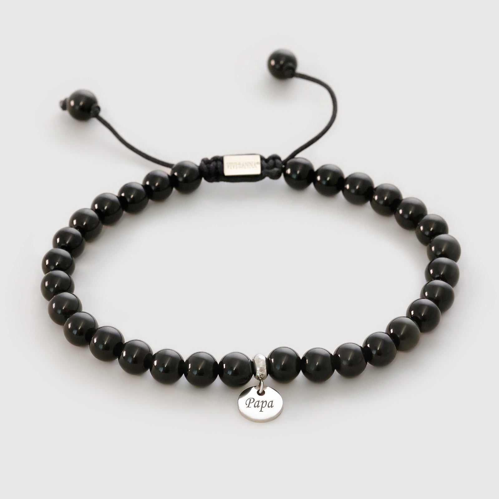 Edelstein Armband aus Obsidian mit Wunschgravur