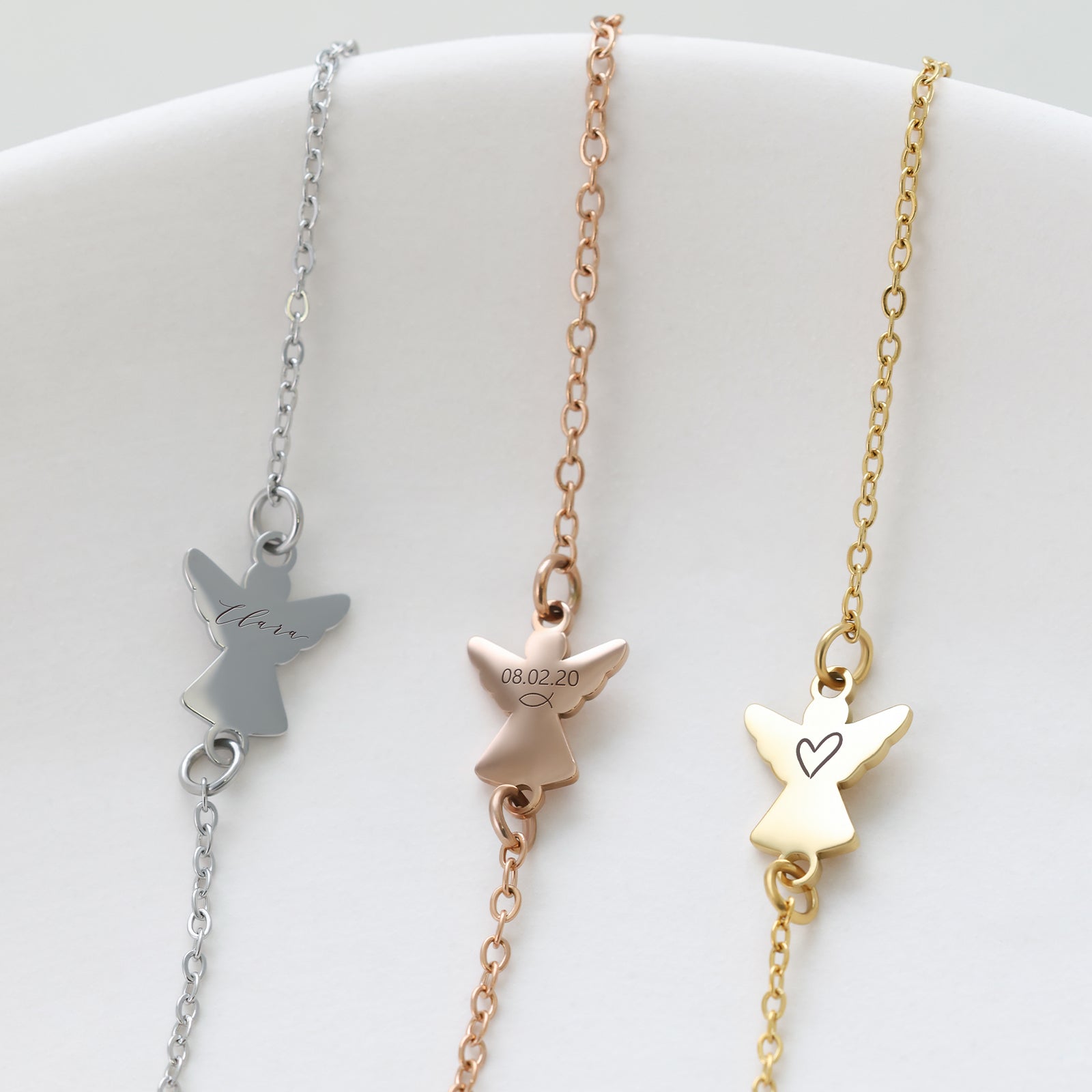 Schutzengel Armkette mit Gravur Kinder Armband VIVIANNASCHMUCK