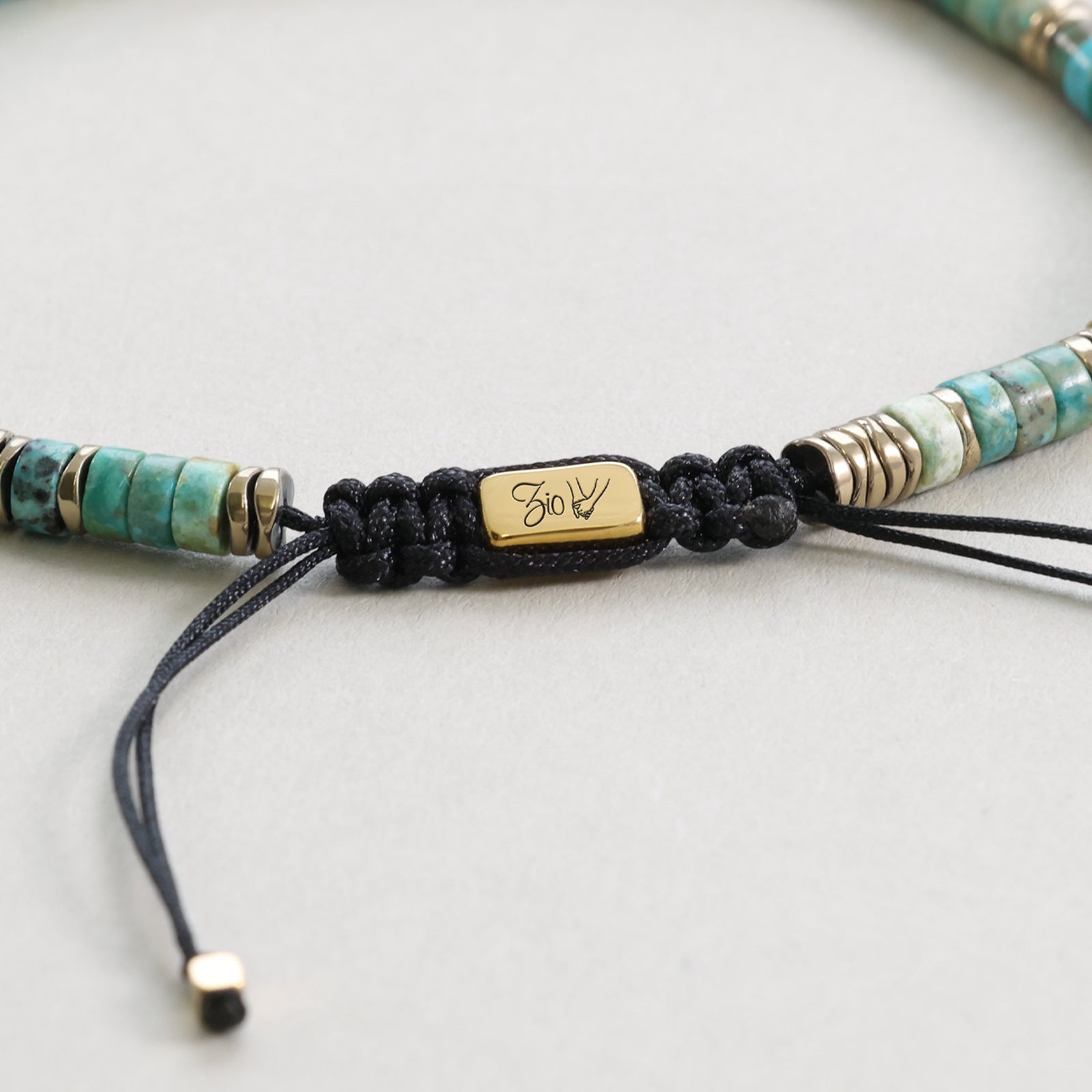 Edelsteinarmband mit Türkis und Hämatit - verstellbar Herren Armband VIVIANNASCHMUCK