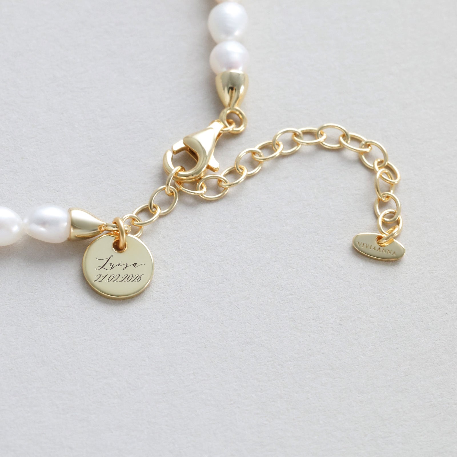 Zartes Fisch Armband aus Süßwasserperlen - 925 Sterling Silber Damen Armband VIVIANNASCHMUCK