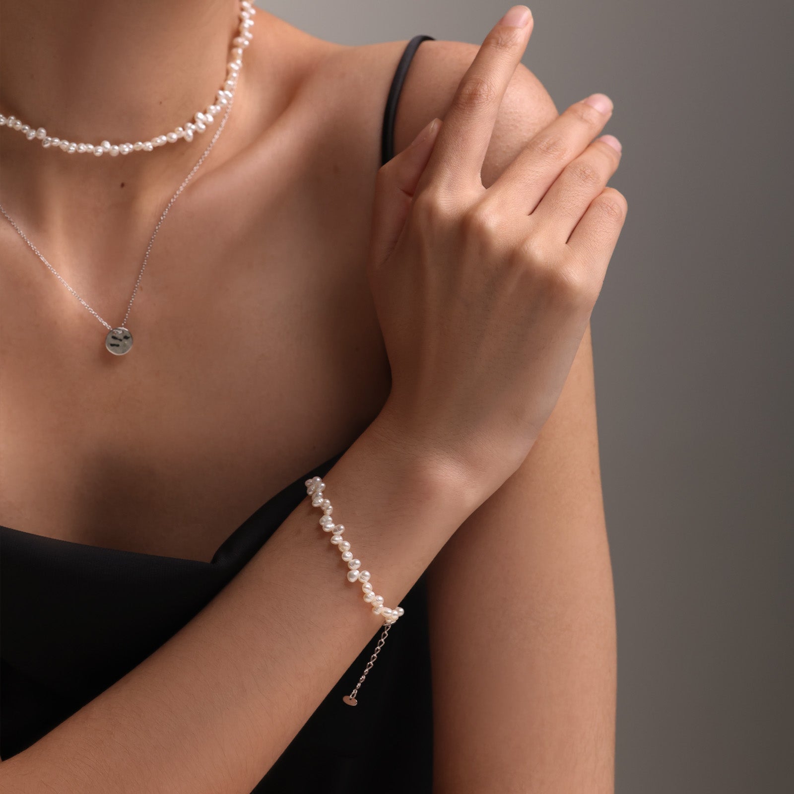 Süßwasserperlen-Armband in Spitzenoptik - 925er Sterling Silber