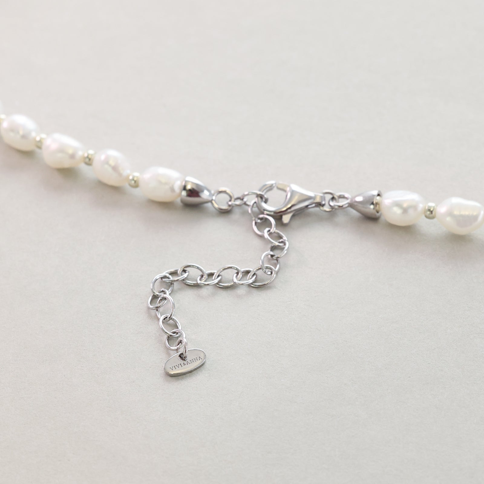 Unisex Süßwasserperlen Kette - 925 Sterling Silber Herren Halskette VIVIANNASCHMUCK