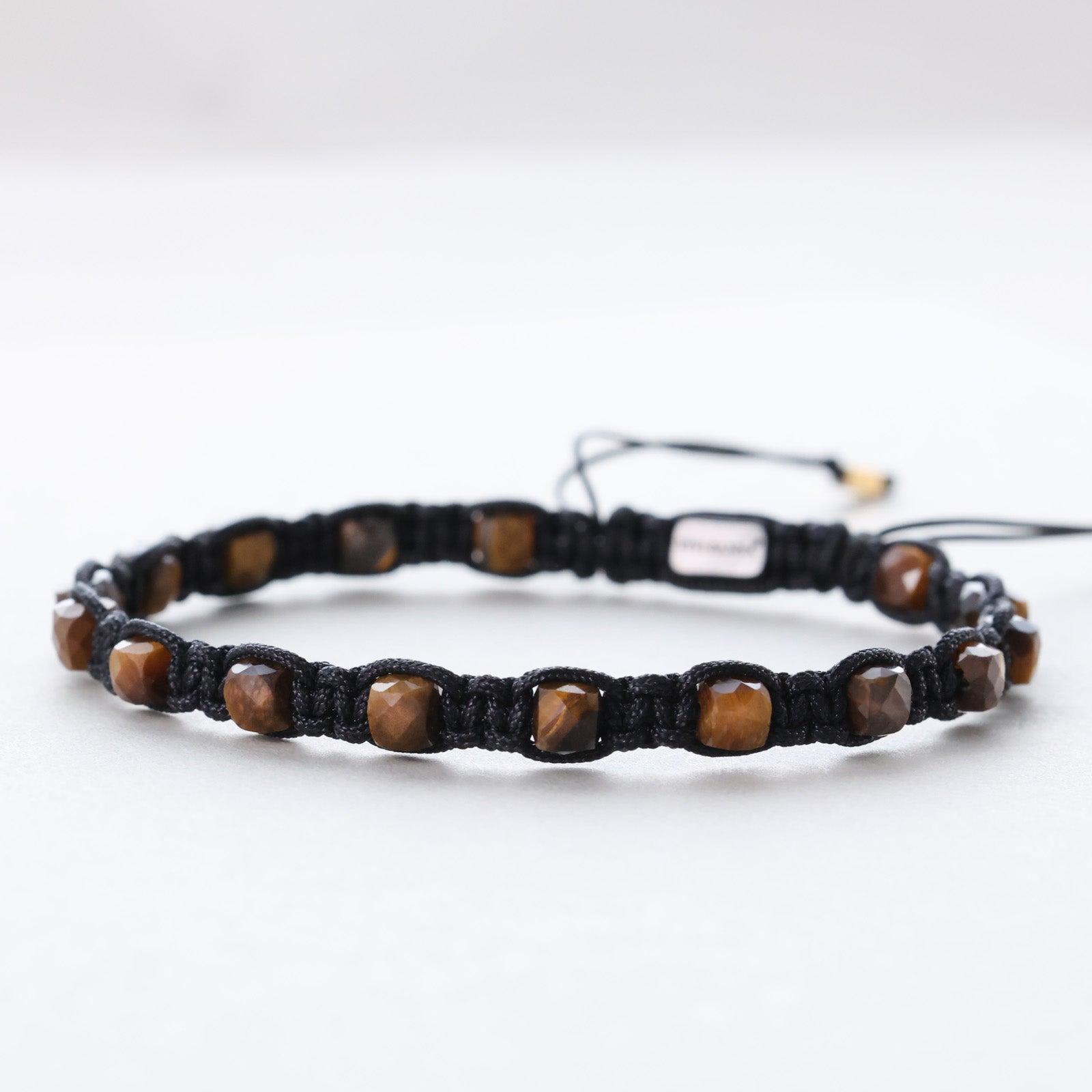 Tigerauge Makramee-Armband – personalisierbar Herren Armband VIVIANNASCHMUCK