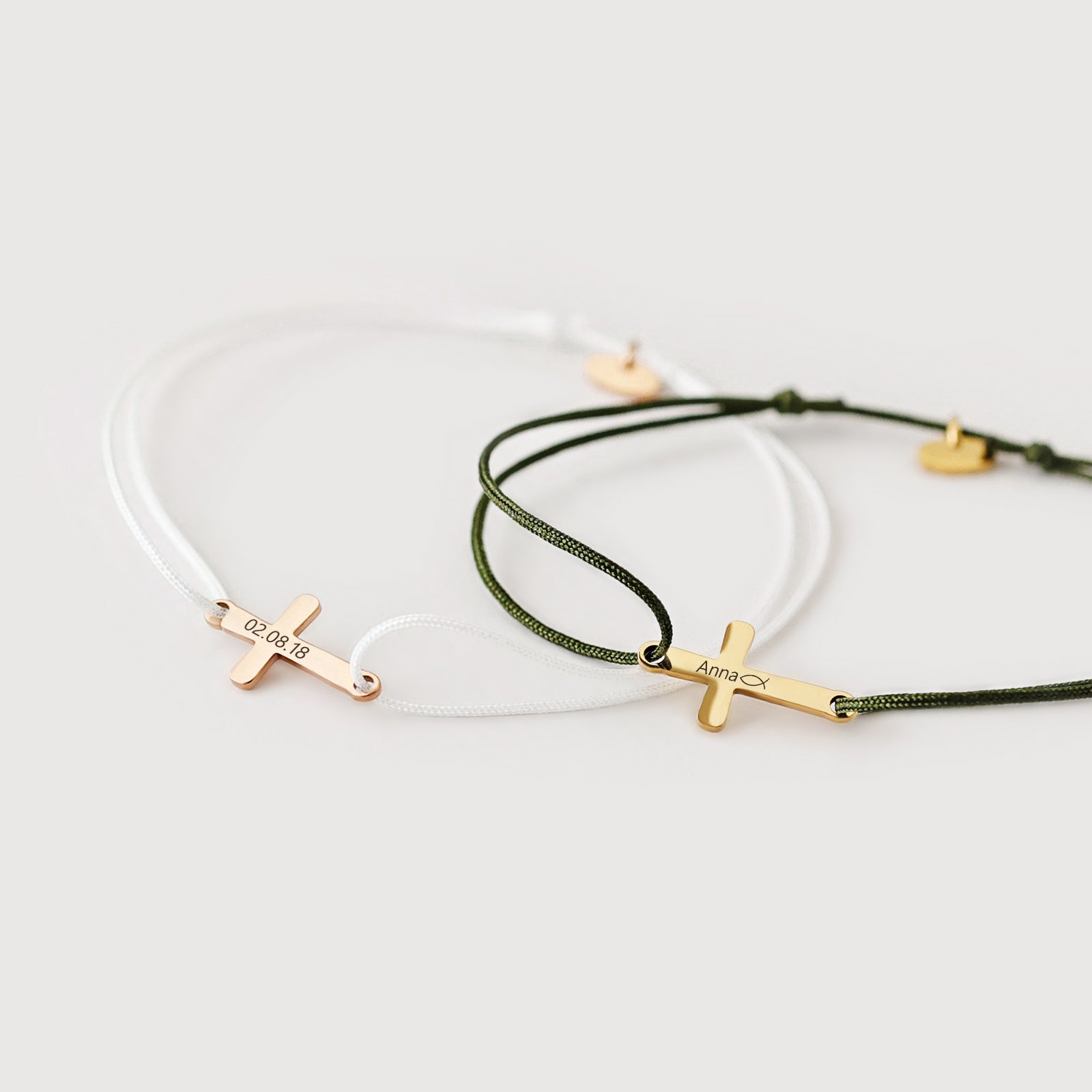 Personalisiertes Kreuzarmband mit Gravur Kinder Armband VIVIANNASCHMUCK