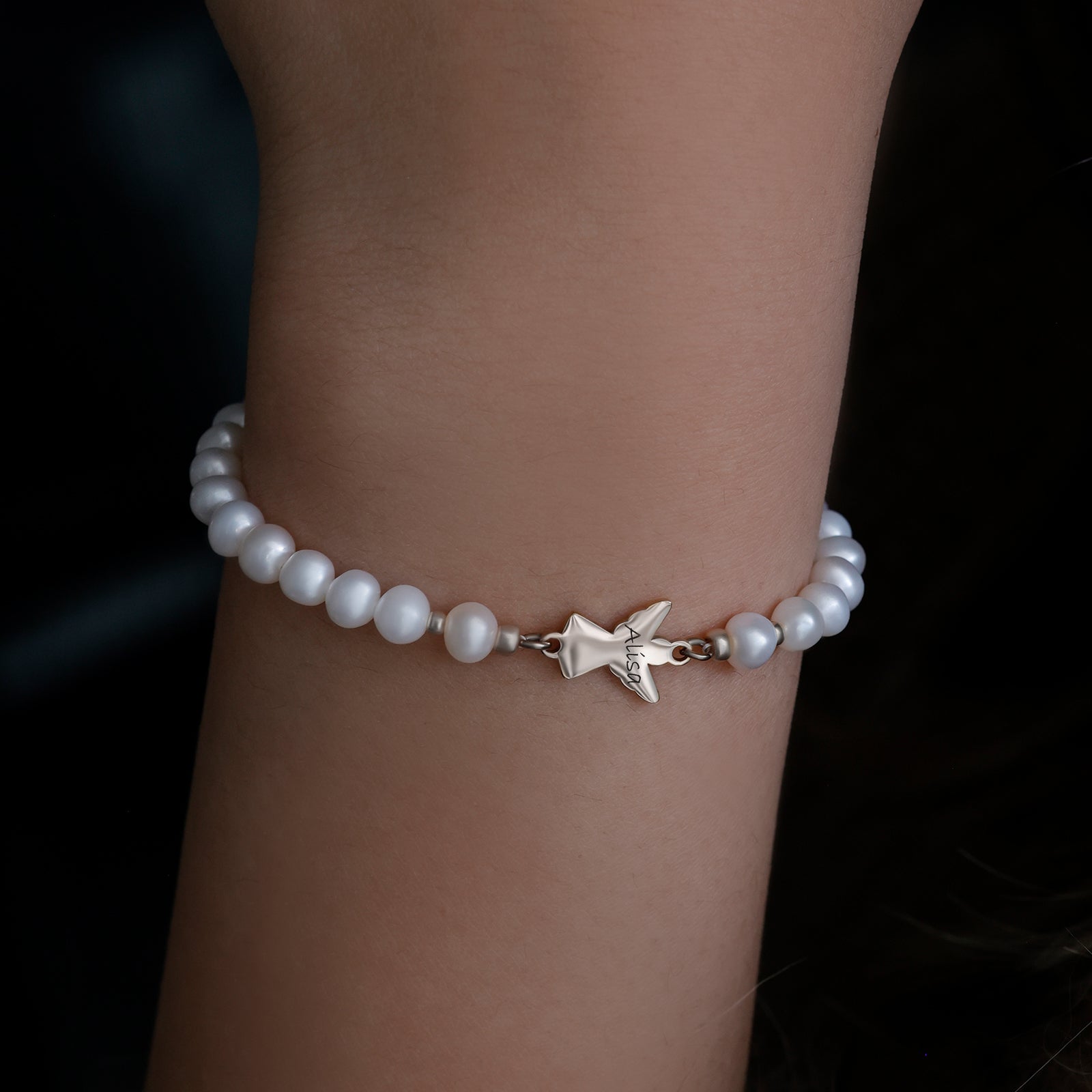 Engel Armband mit Süßwasserperlen Kinder Armband VIVIANNASCHMUCK