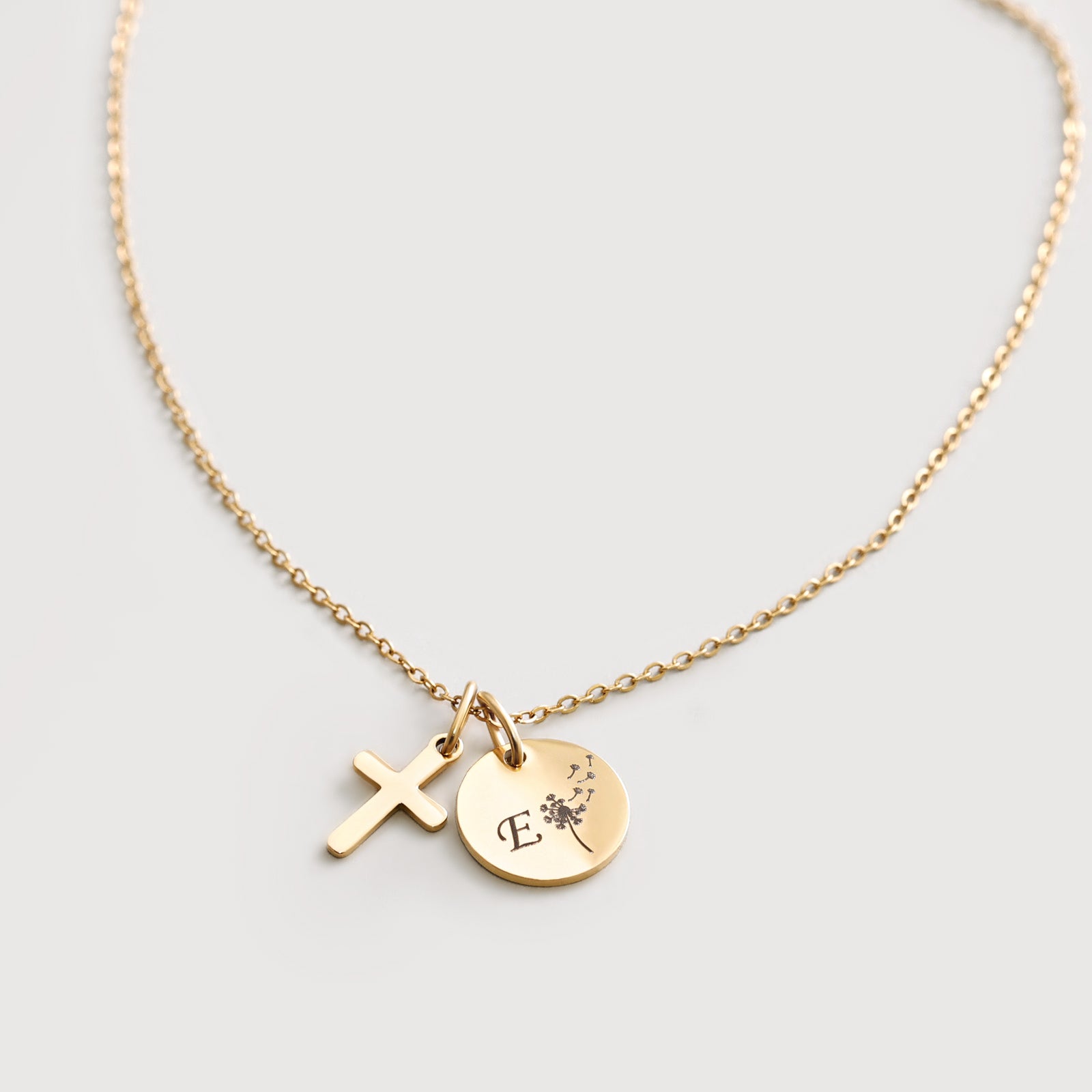 Christliche Halskette mit Kreuz & Wunschgravur