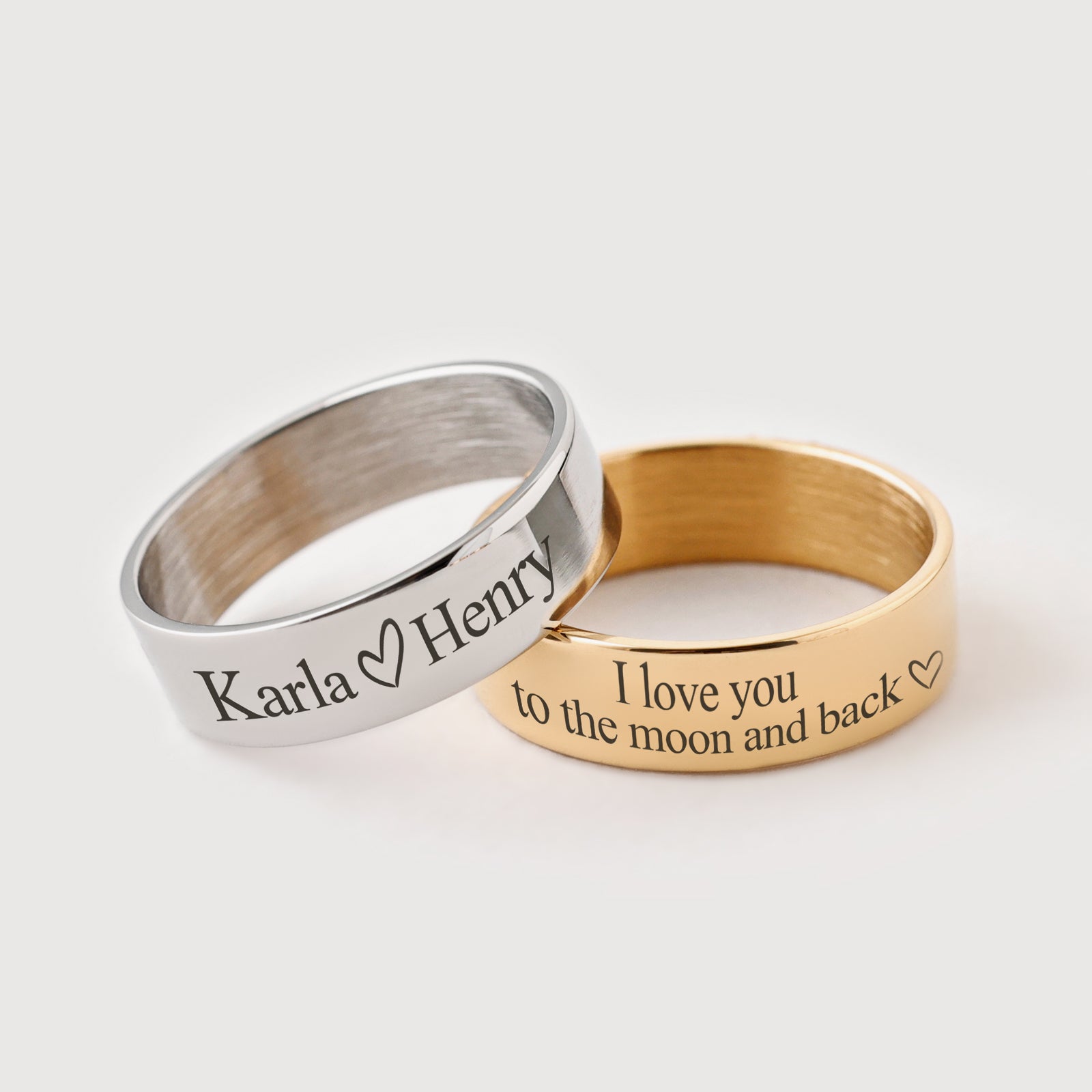 Minimalist Ring mit Gravur - Unisex Ring - 6 mm Damen Ringe VIVIANNASCHMUCK