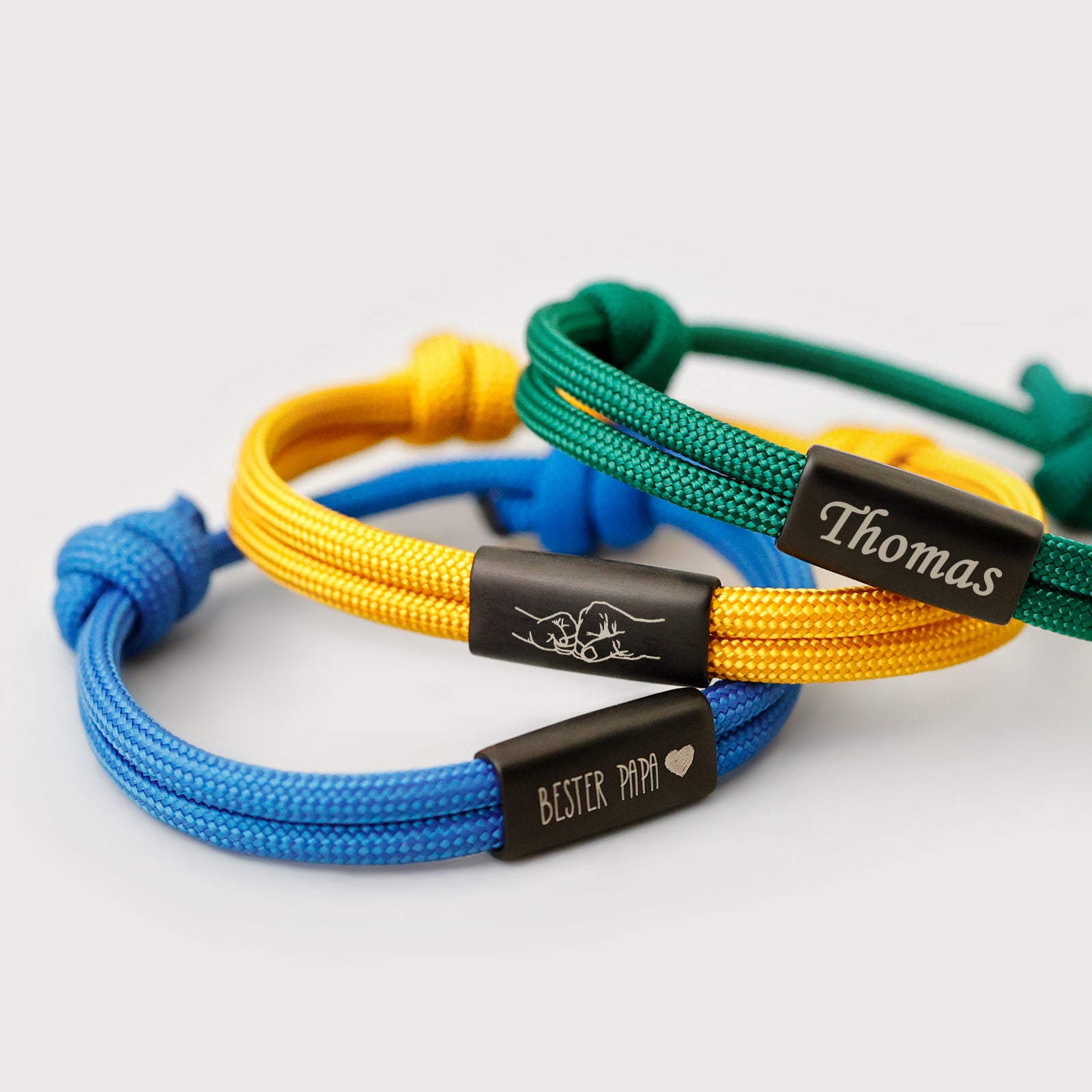 Segeltau Armband mit Gravur - Unisex Farbenfroh