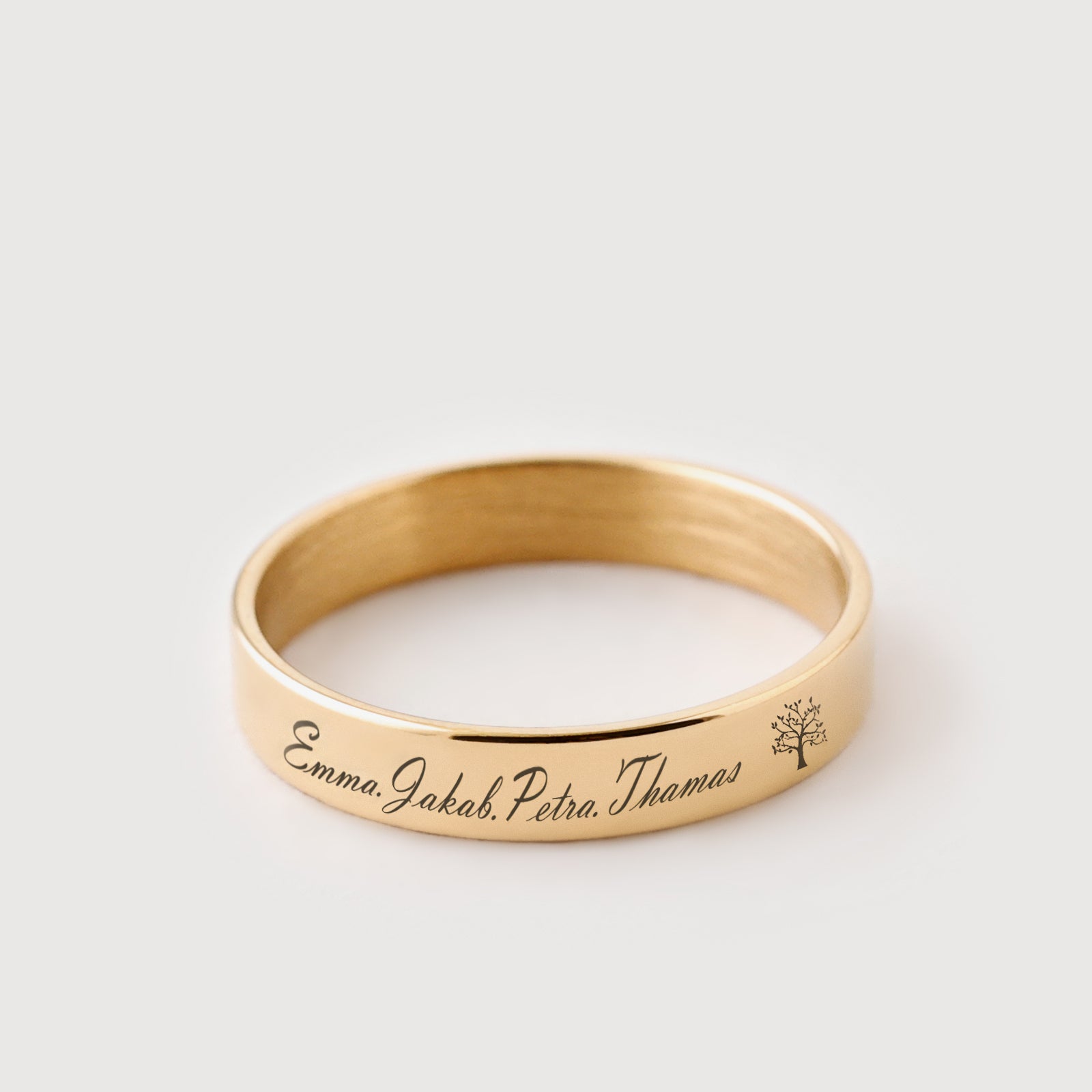 Minimalist Ring mit Gravur - Unisex Ring - 4mm Damen Ringe VIVIANNASCHMUCK
