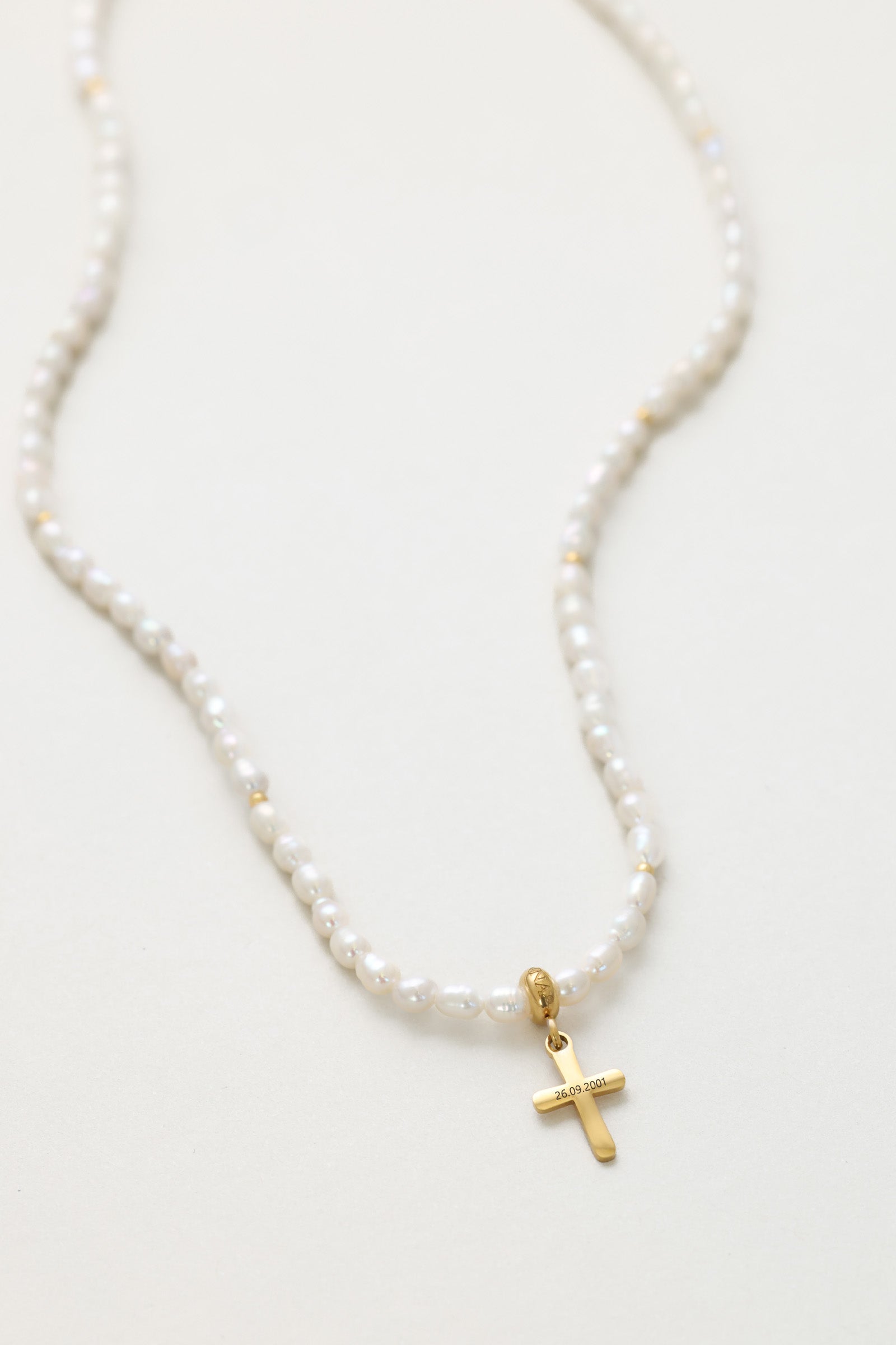 Süßwasserperlen Halskette mit Kreuz Damen Halskette VIVIANNASCHMUCK
