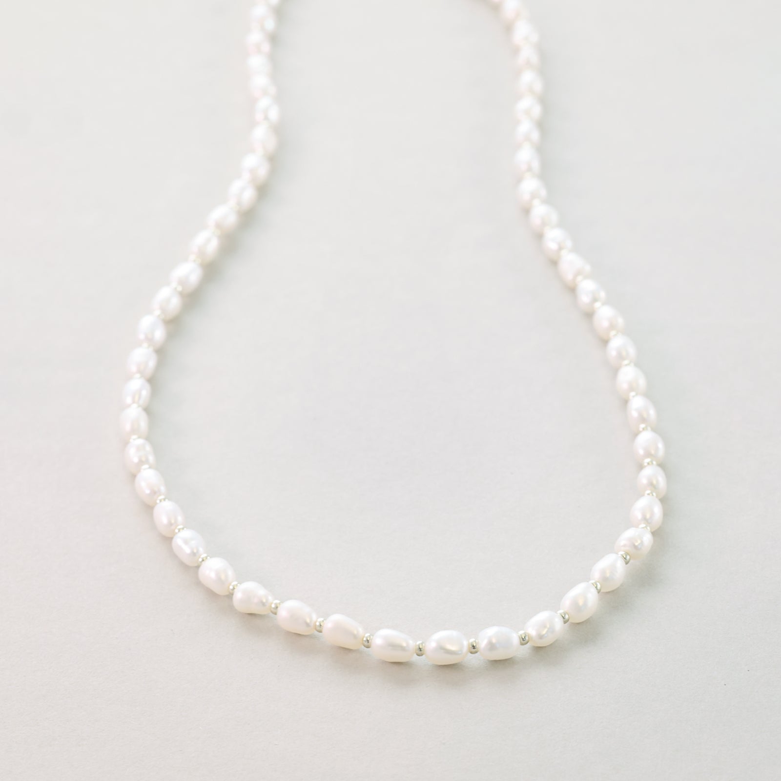 Unisex Süßwasserperlen Kette - 925 Sterling Silber Herren Halskette VIVIANNASCHMUCK