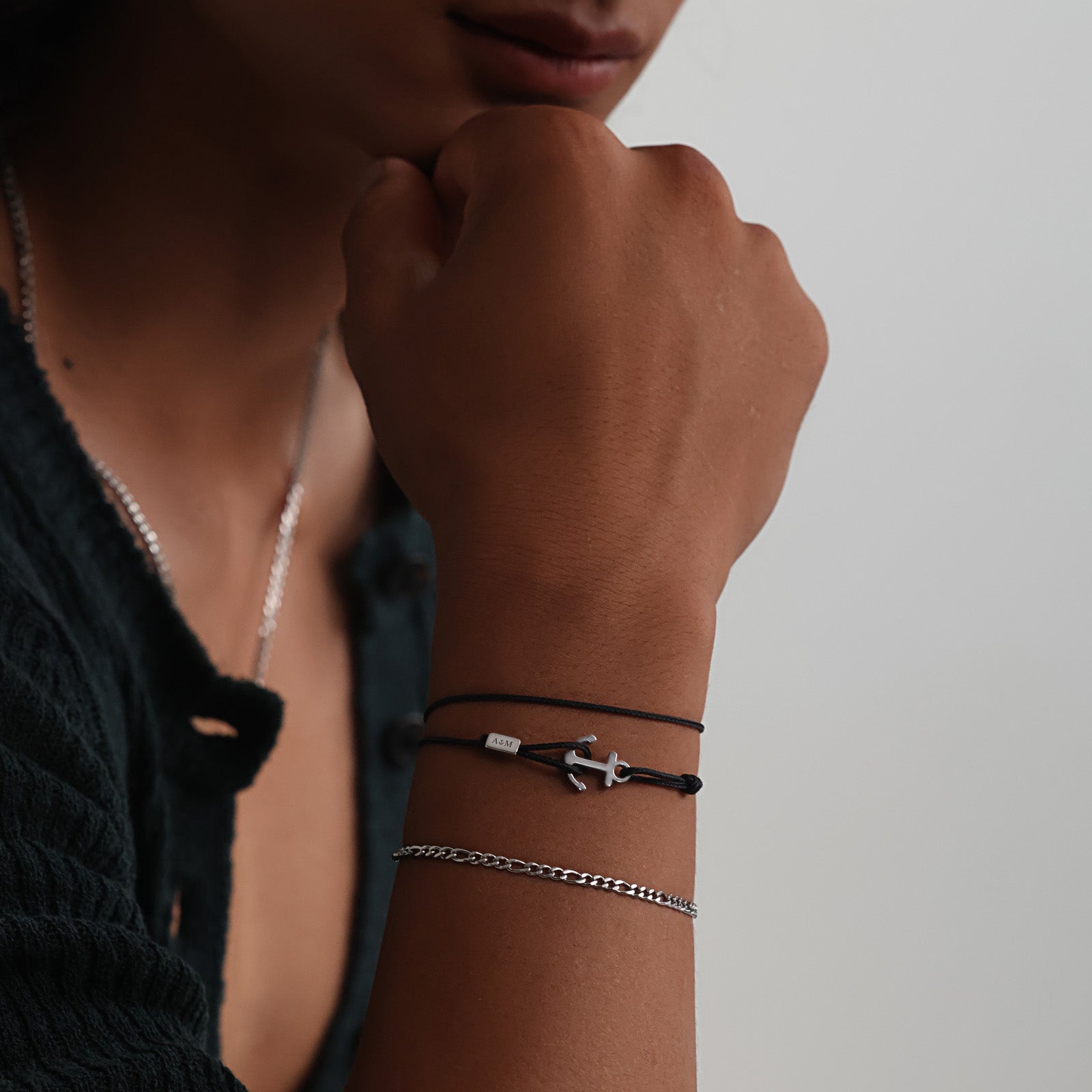 Unisex Armband mit Ankerhaken & Gravur Herren Armband VIVIANNASCHMUCK