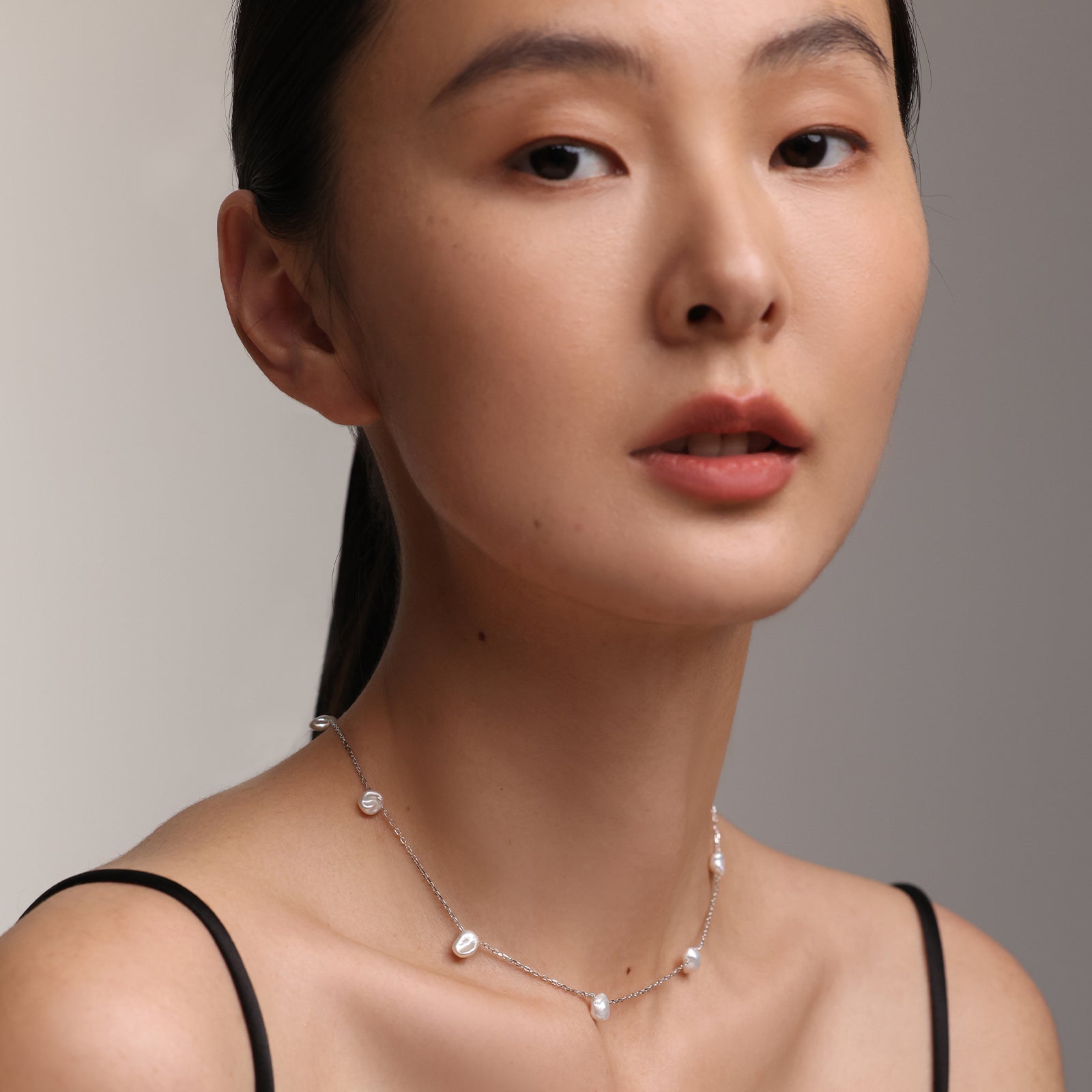 Barockperlen an zarter Silberkette - 925 Sterling Silber Damen Halskette VIVIANNASCHMUCK