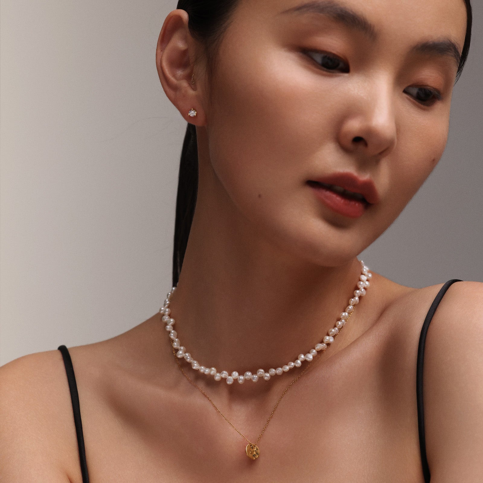 Süßwasserperlenkette in Spitzenoptik - 925er Sterling Silber