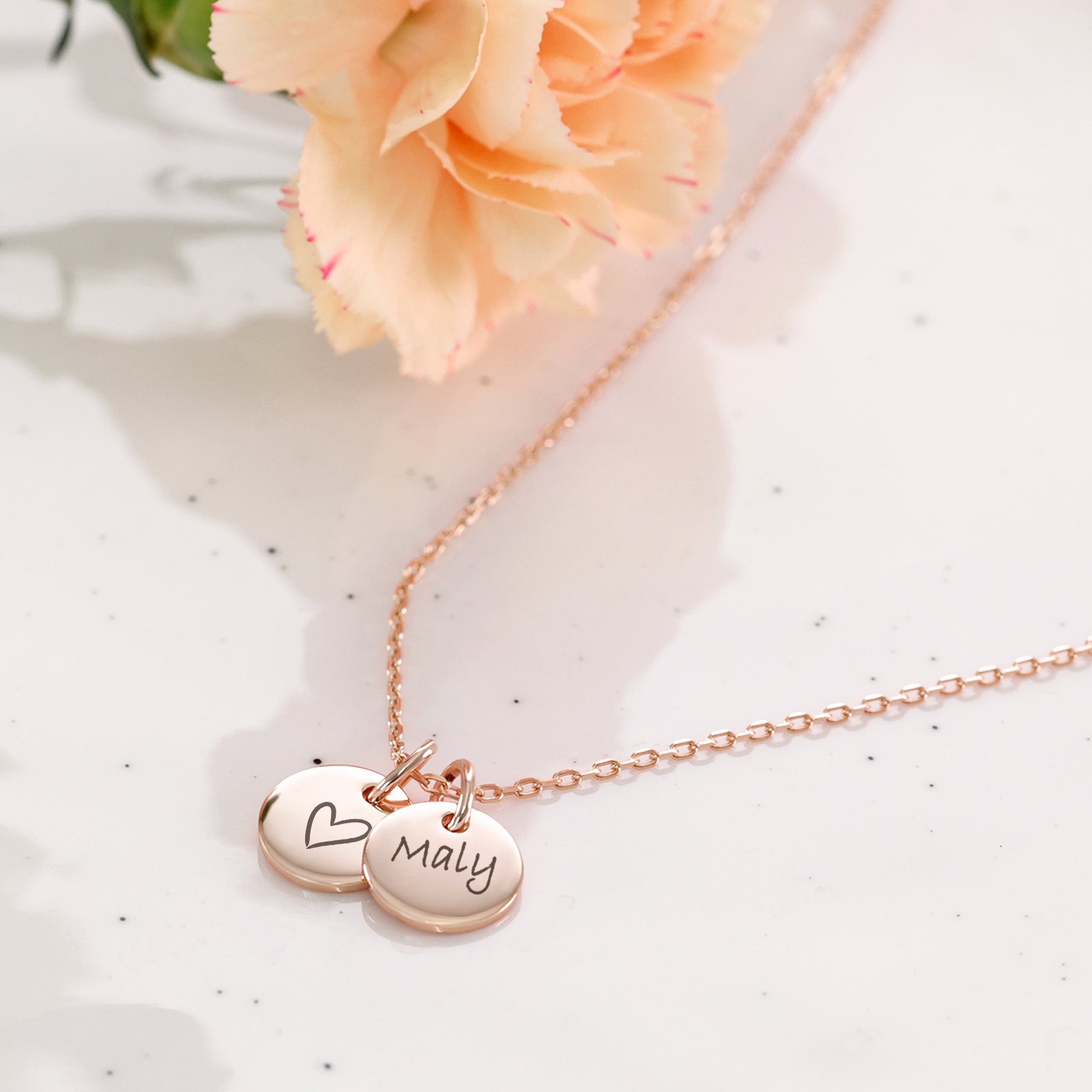 Personalisierte Ketten mit rundem Plättchen - 925er Sterling Silber Damen Halskette VIVIANNASCHMUCK