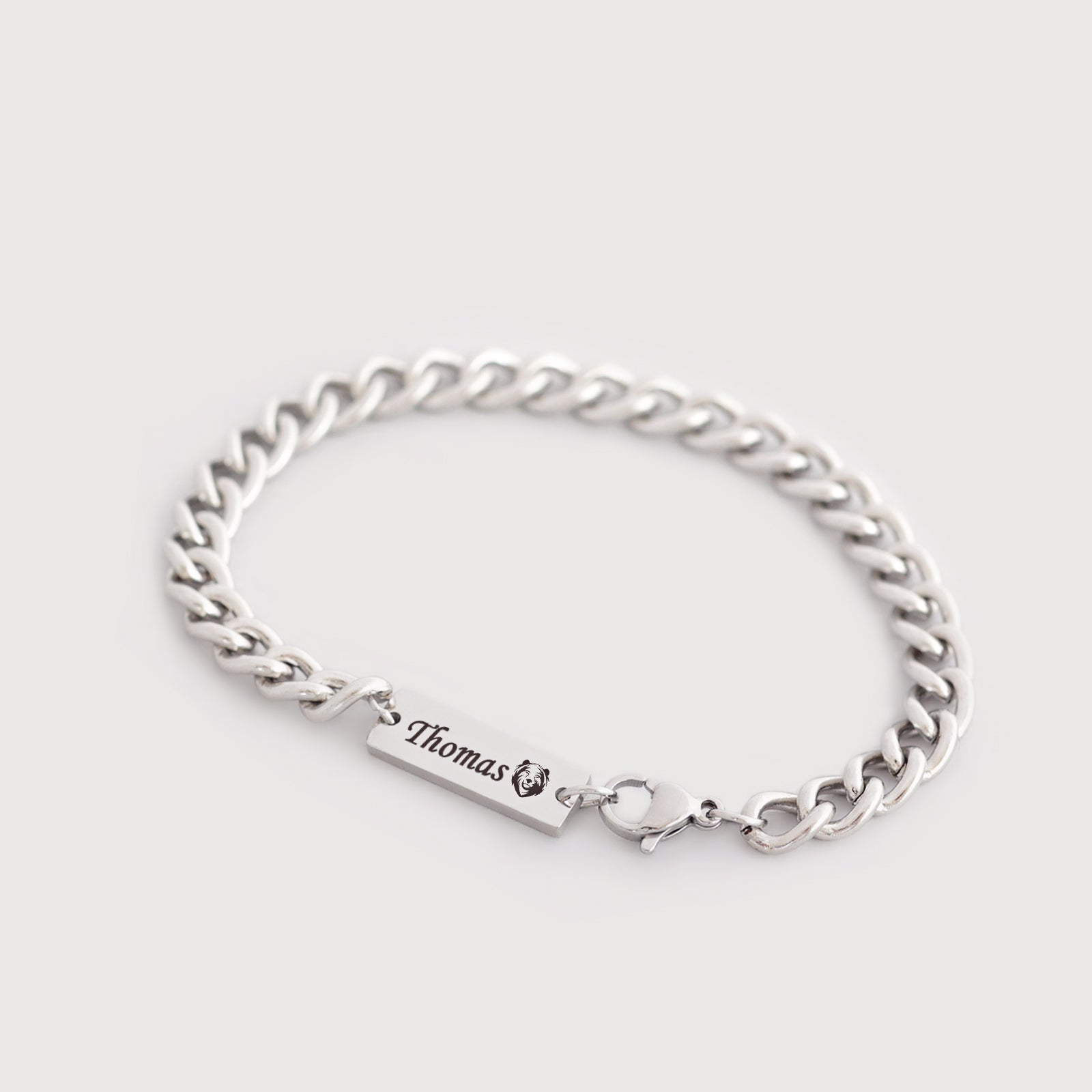 Panzerarmband mit Gravurplättchen