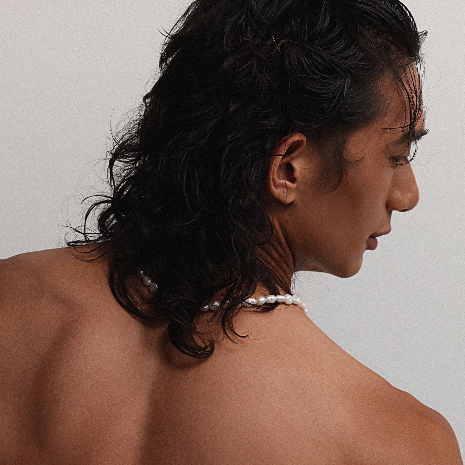 Freshwater pearl necklace - 925 sterling silver - minimalist gift