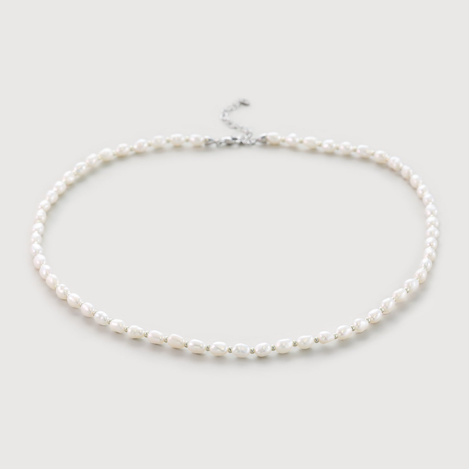 Unisex Süßwasserperlen Kette - 925 Sterling Silber Herren Halskette VIVIANNASCHMUCK