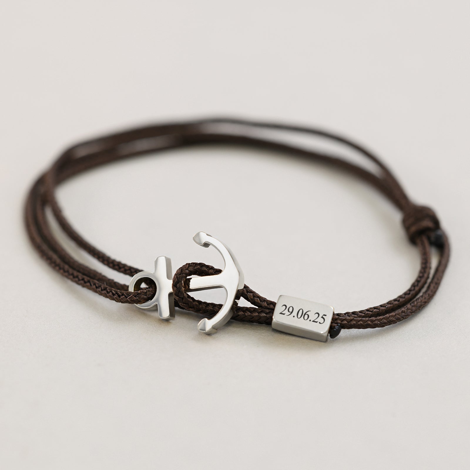 Unisex Armband mit Gravur & Ankerhaken - verstellbares Nylonband Damen Armband VIVIANNASCHMUCK