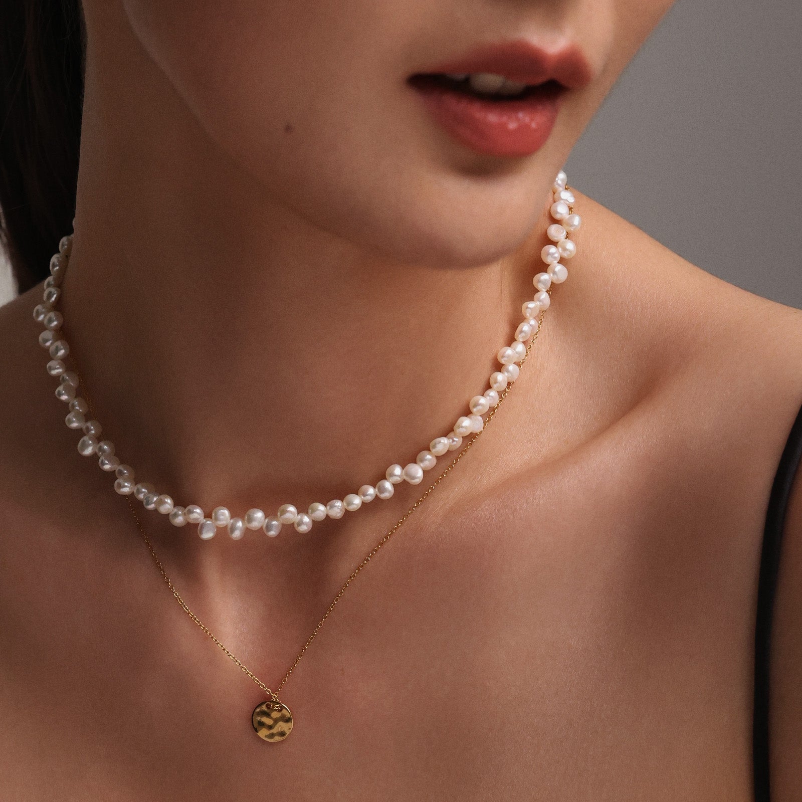 Süßwasserperlenkette in Spitzenoptik - 925er Sterling Silber