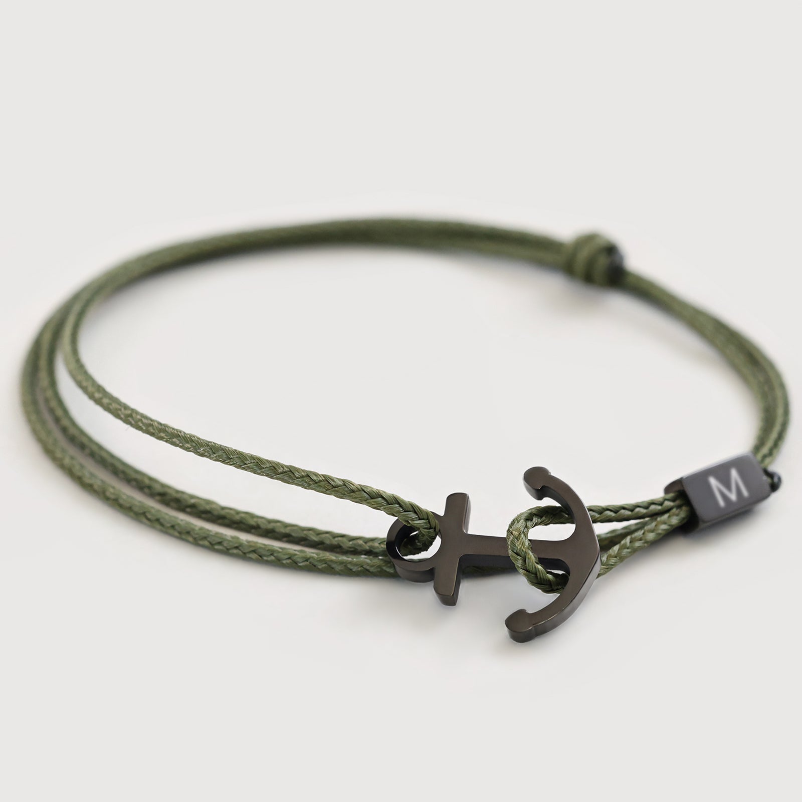 Ankerhaken Nylon Armband mit Gravur für Männer