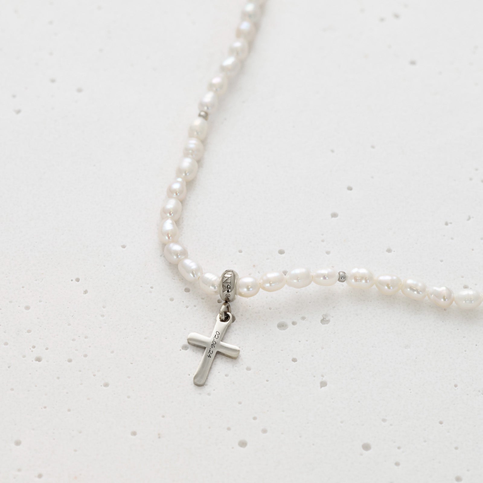 Süßwasserperlen Halskette mit Kreuz Damen Halskette VIVIANNASCHMUCK