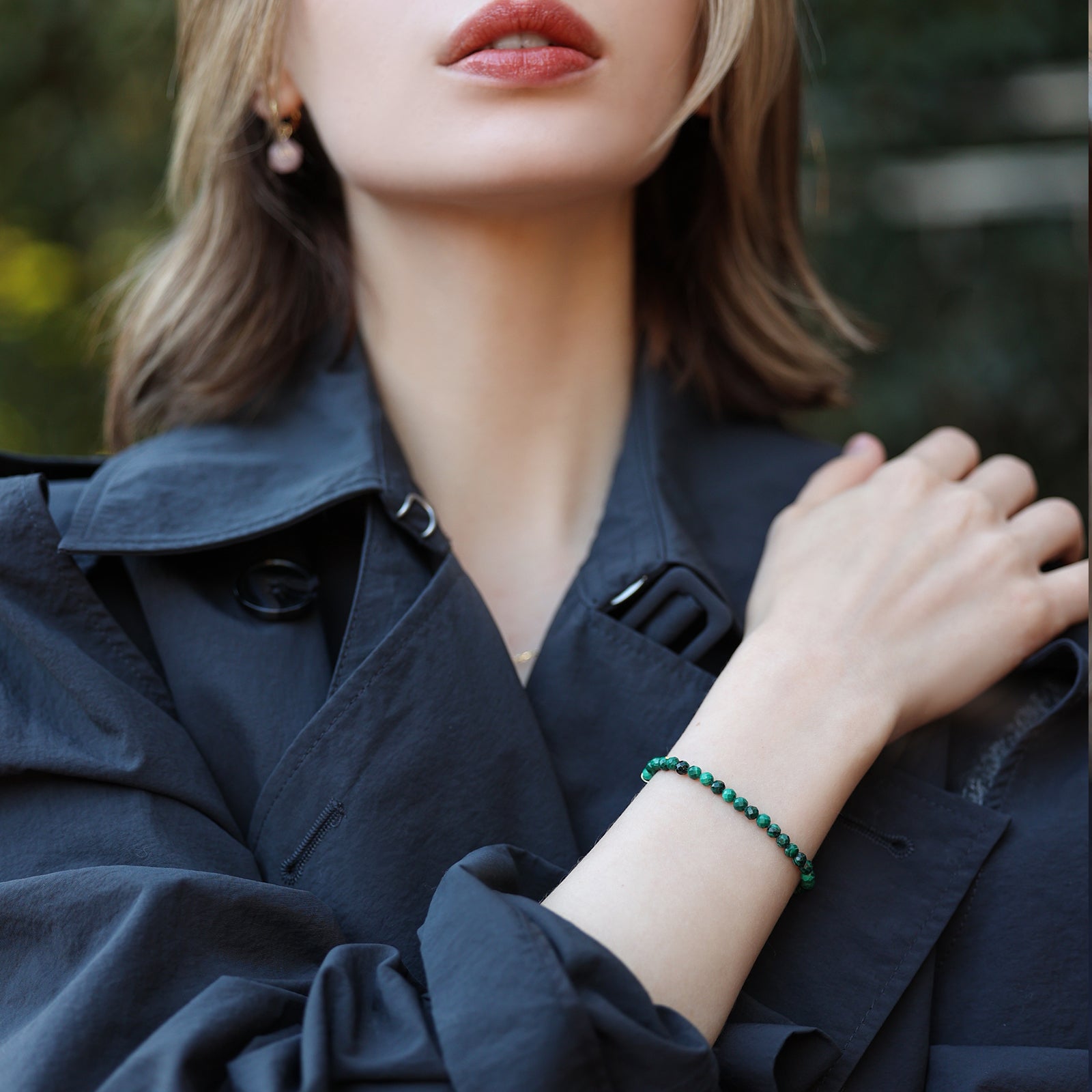 Malachit Armband - 925er Sterling Silber