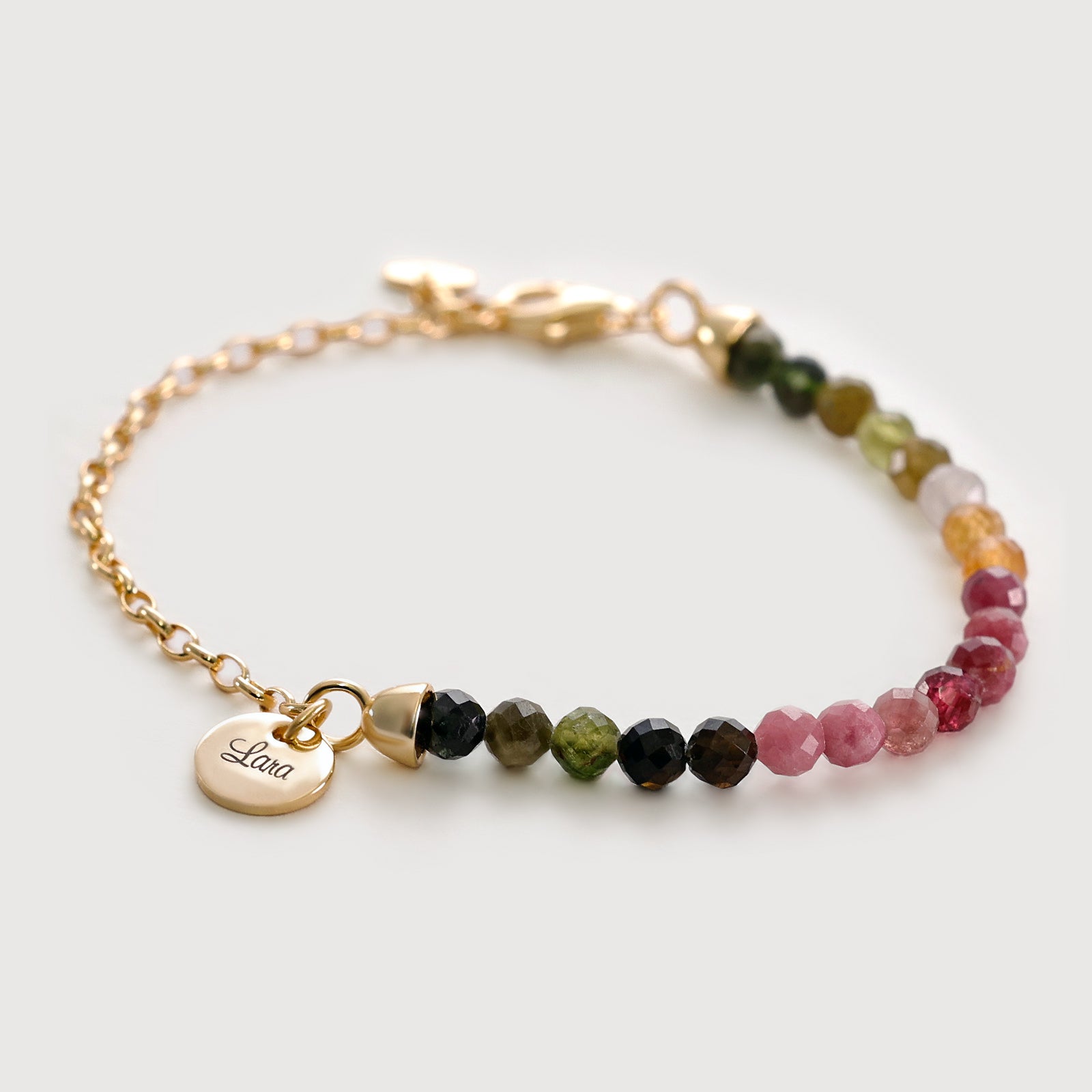 Regenbogen-Turmalin Armband - 925er Sterling Silber