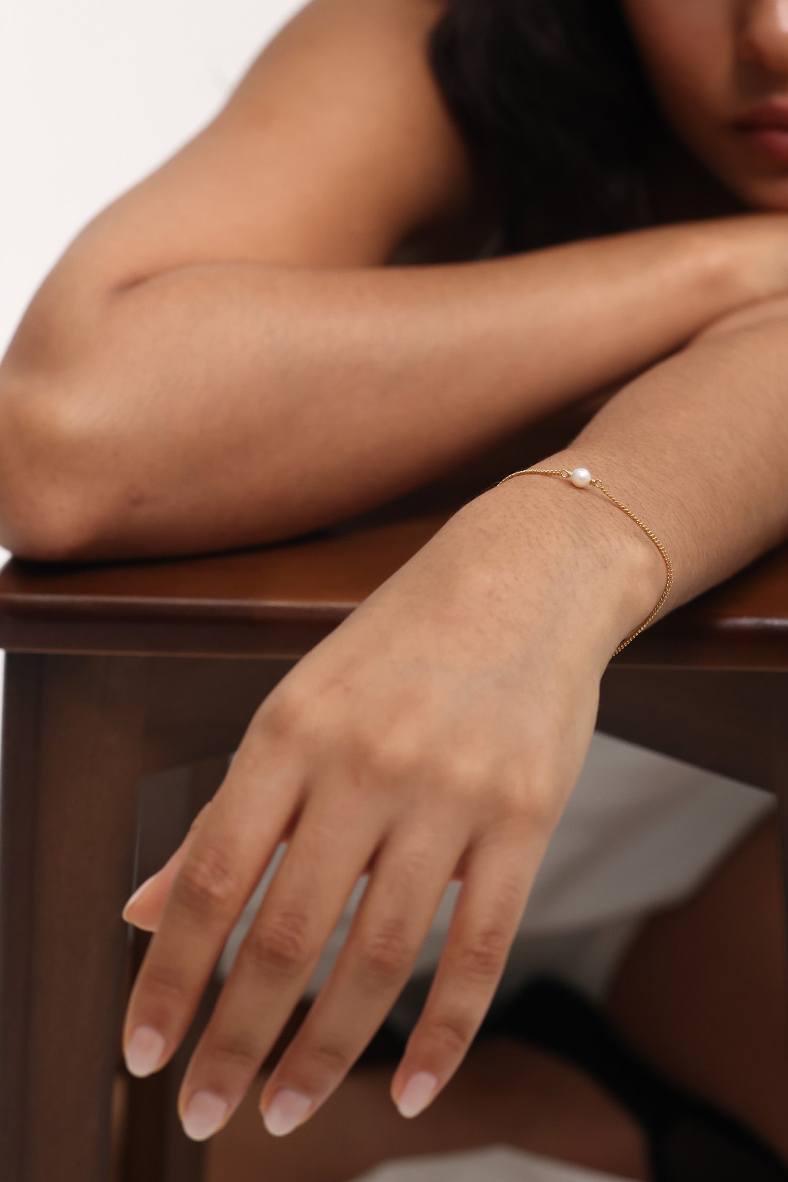 Armband mit Süßwasserperlen & Gravur-Plättchen - 925 Sterling Silber Damen Armband VIVIANNASCHMUCK