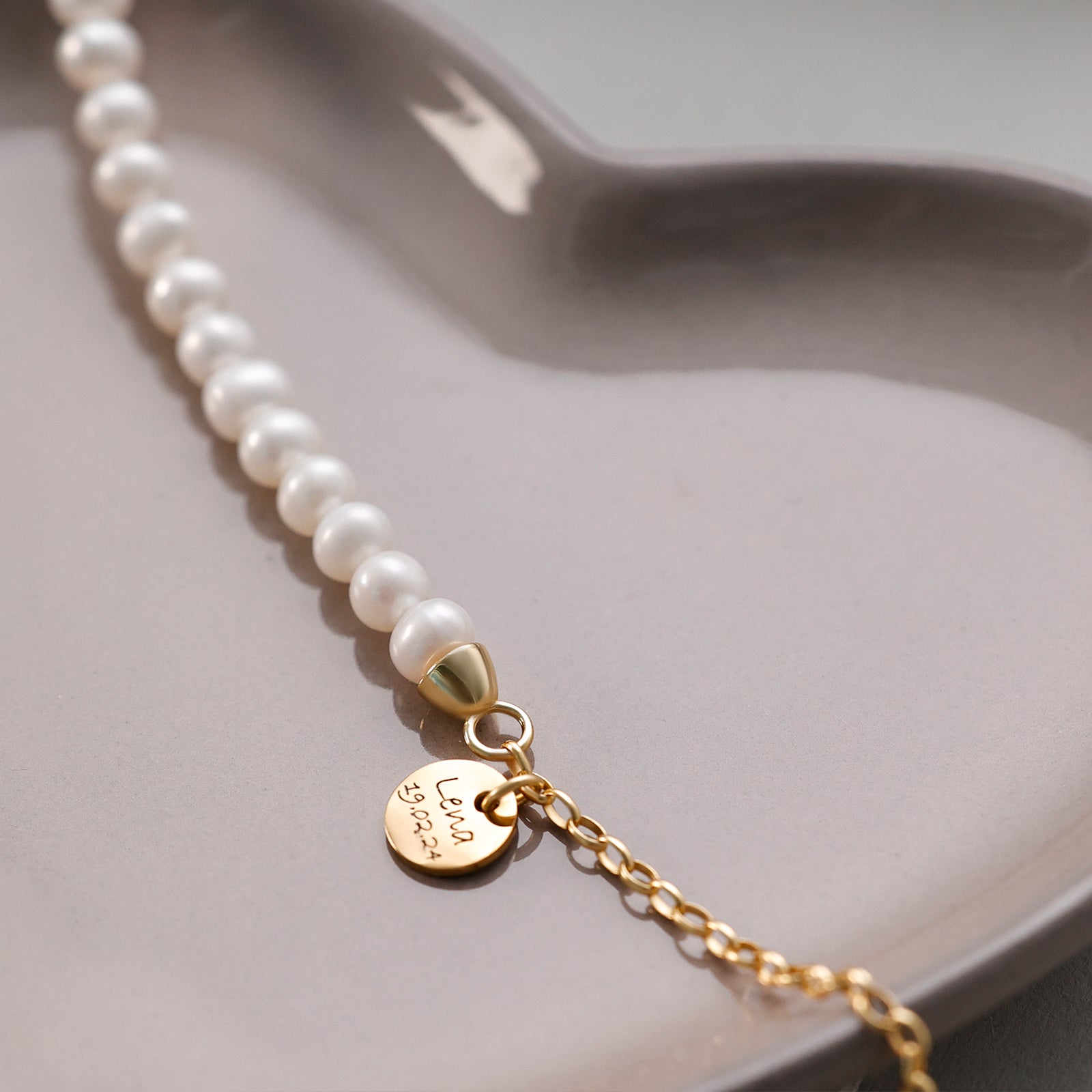 Perlenarmband mit echten Süßwasserperle - 925er Sterling Silber