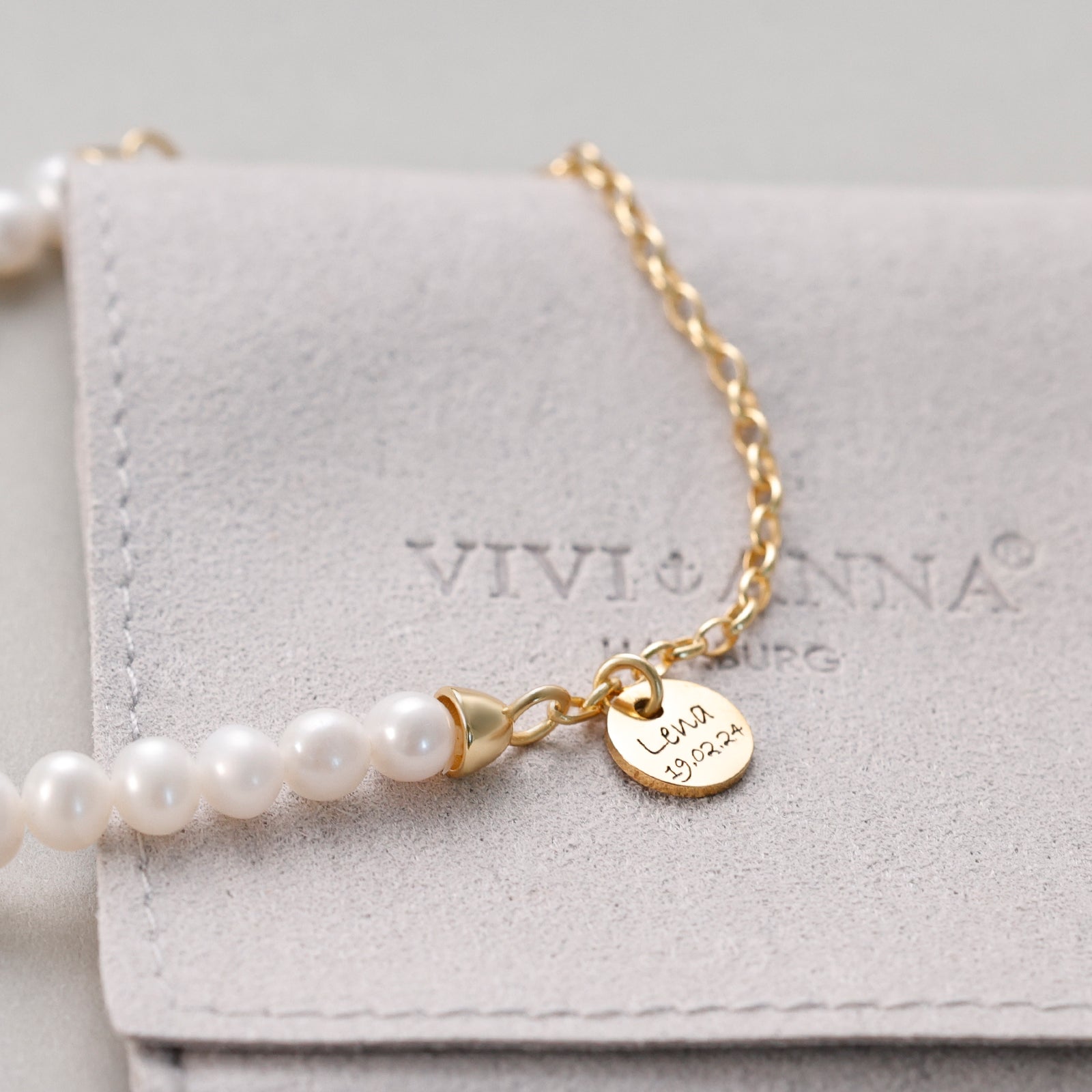 Perlenarmband mit echten Süßwasserperle - 925er Sterling Silber Damen Armband VIVIANNASCHMUCK