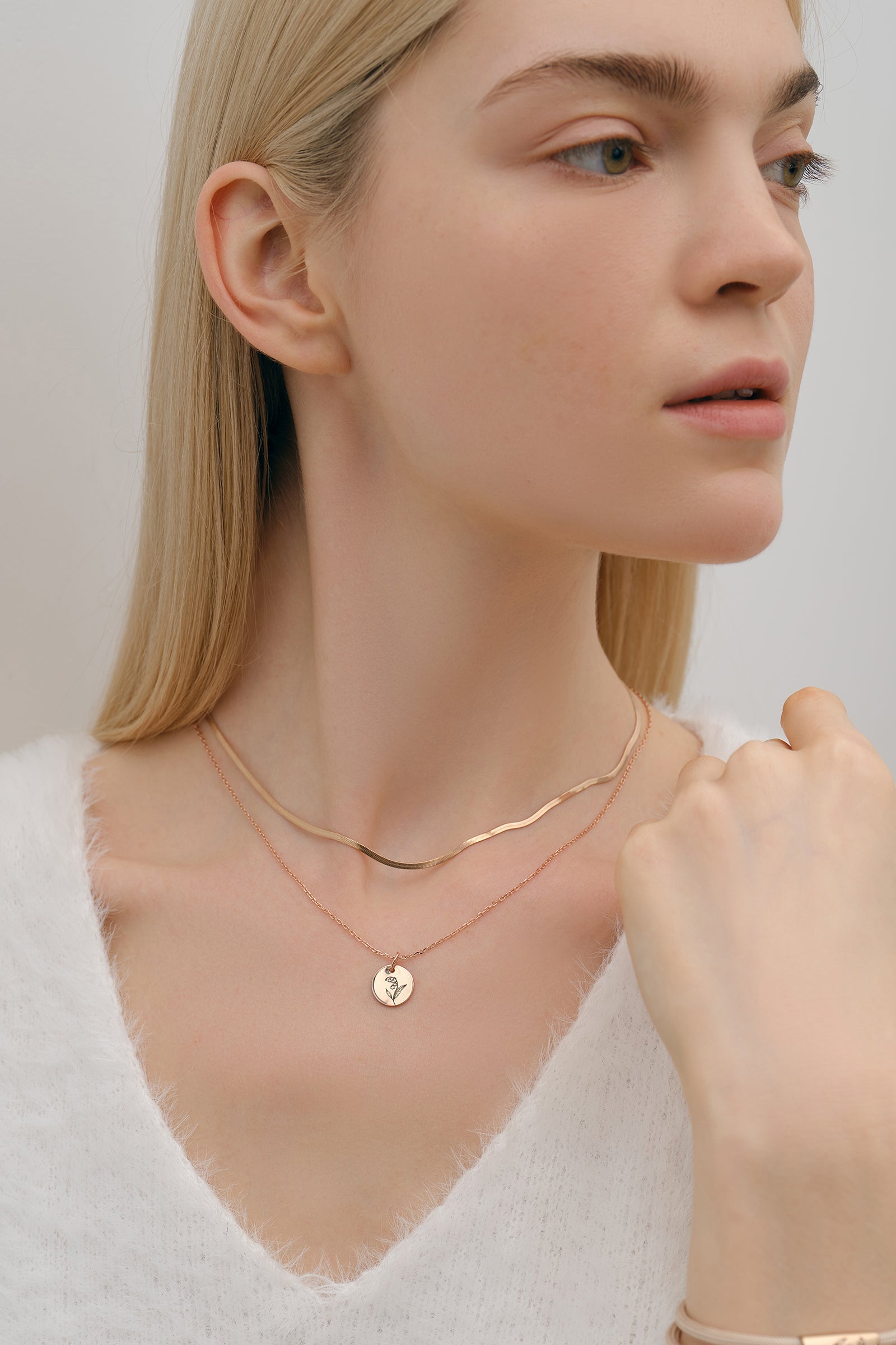 Personalisierte Geburtsblumen Ketten - 925er Sterling Silber