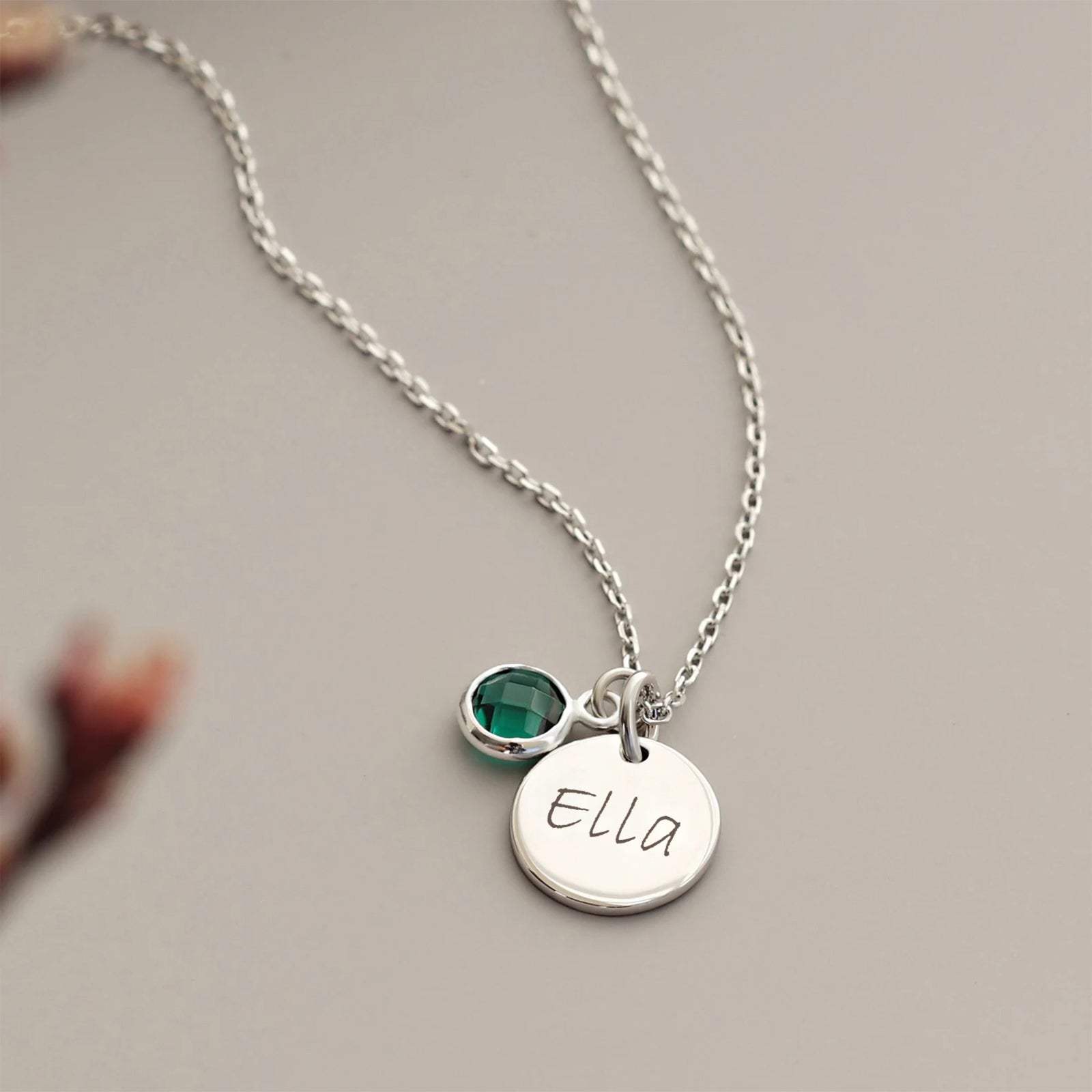 Personalisierte Kette mit Geburtsstein Roségold - 925er Sterling Silber