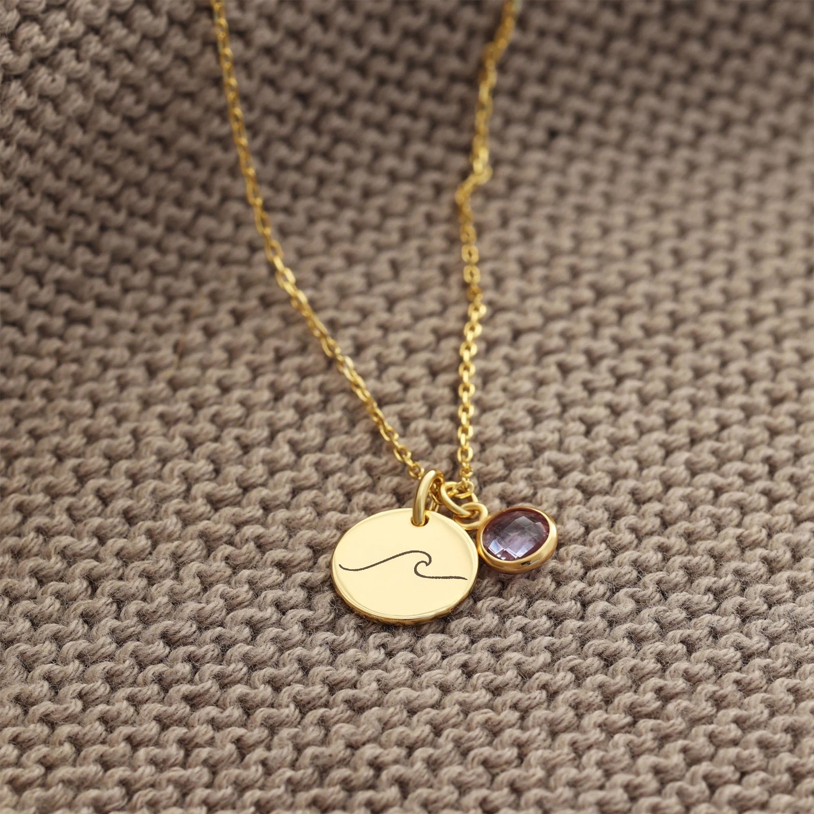 Personalisierte Kette mit Geburtsstein Roségold - 925er Sterling Silber